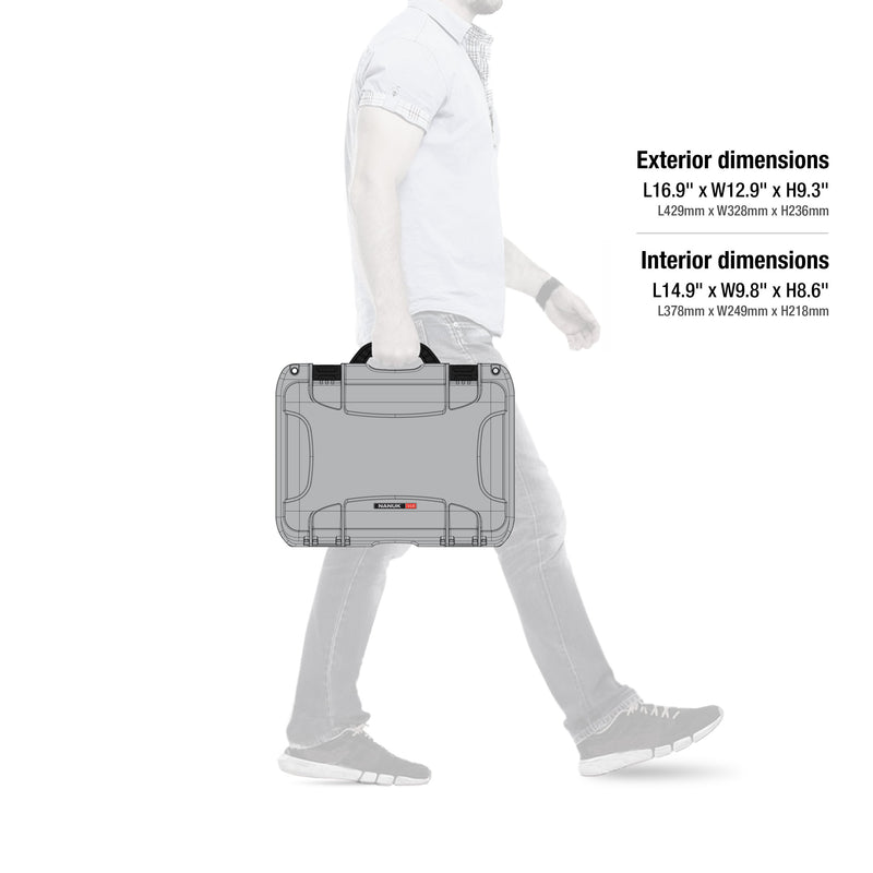 Medium Nanuk 918 Waterproof Hard Case with Foam Insert 16.9" x 12.9" x 9.3" - Silver