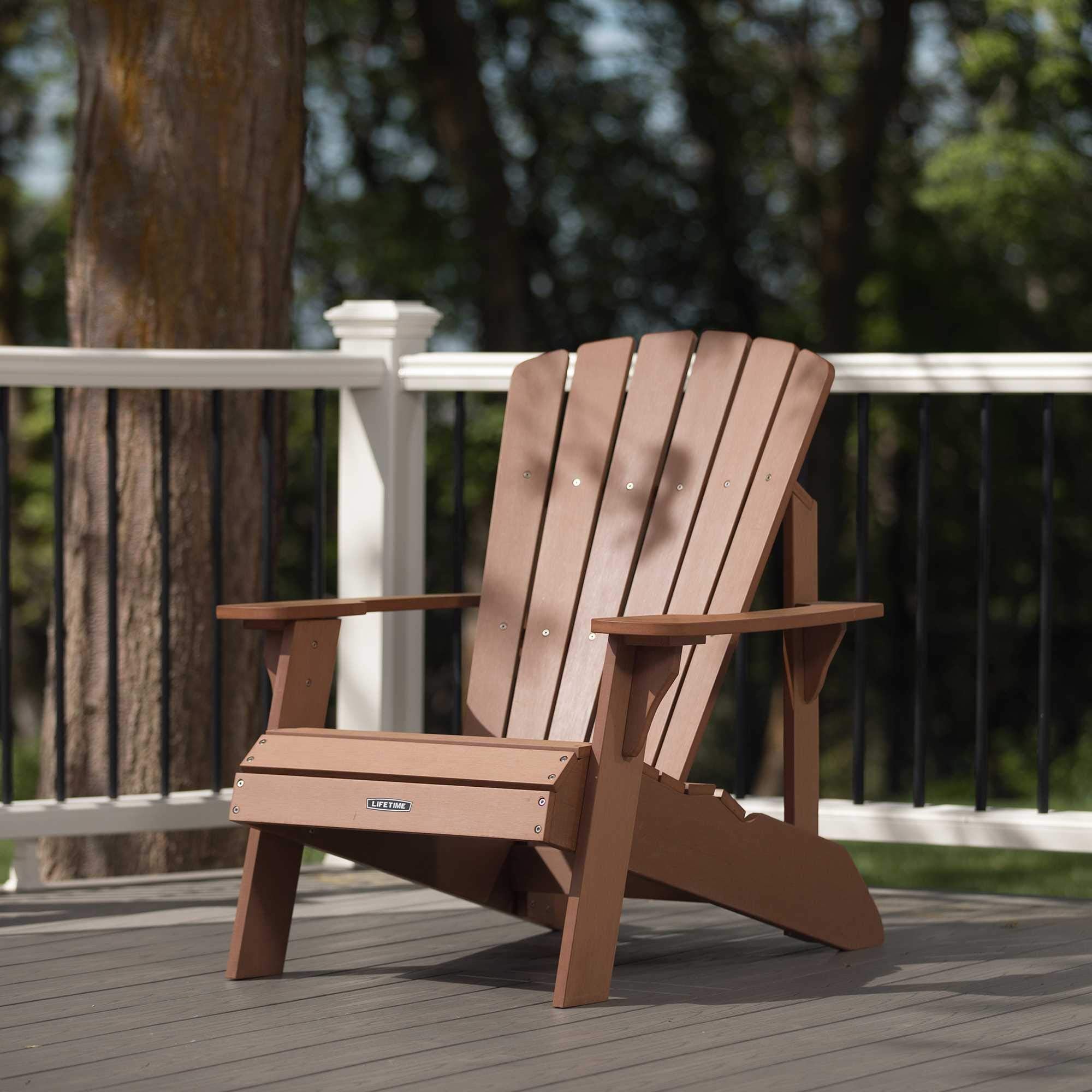 Adirondack Chair Lifetime Faux-Wood, Weather-Resistant Polystyrene, UV-Protected, 300 lb Capacity, Low-Maintenance Outdoor Seating Furniture
