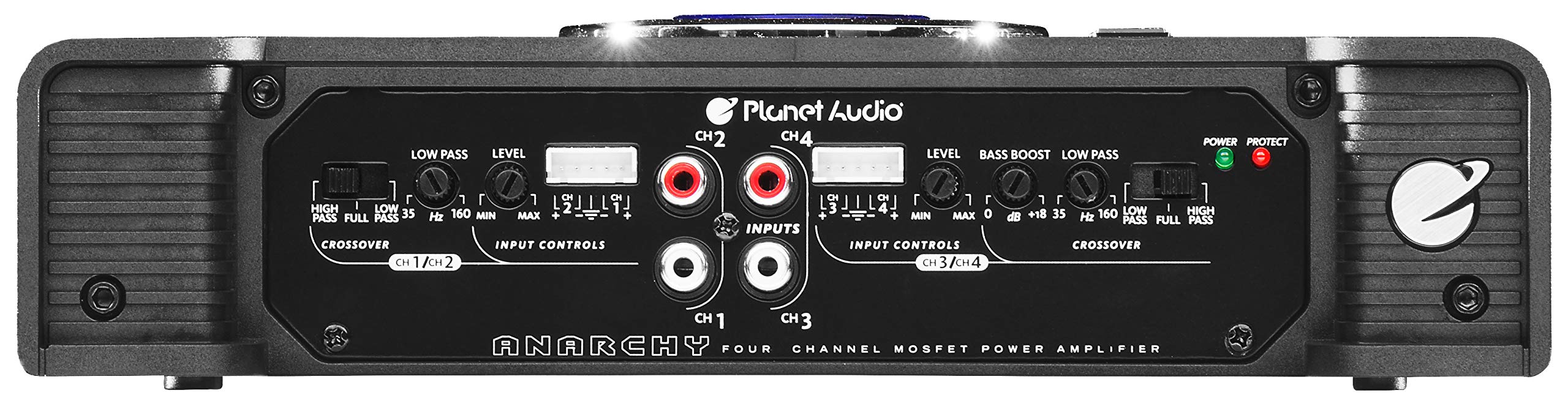 Planet Audio Anarchy Series AC1200.4 4 Channel Class A/B Car Amplifier - 1200 High Output, High/Low Pass Crossover, Hook Up to Subwoofer for Bass