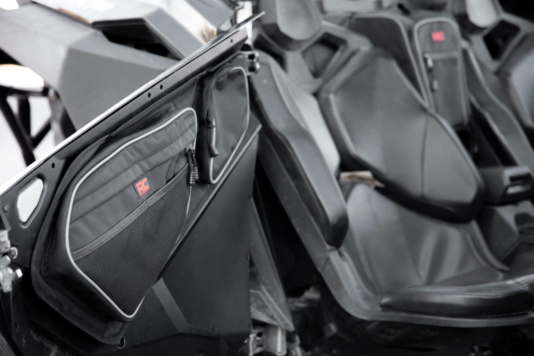 Rough Country Storage Bags Front Door for Polaris RZR Pro R/Pro XP – Pair, 1680D Water-Resistant UTV Door Bags w/Knee Pads
