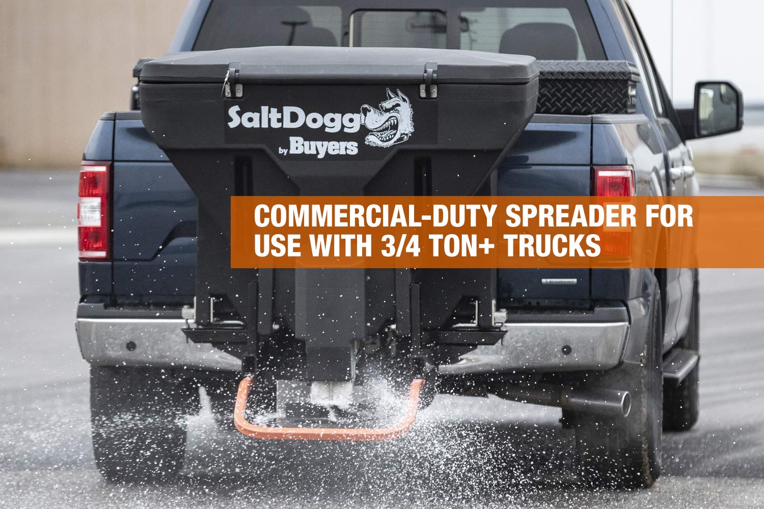 Buyers Products TGS07 Saltdogg Tailgate Salt Spreader, Made In The USA, 11 cu ft/825lb Capacity, Horizontal Auger Feed, Commerial Salt Spreader With Ground or Truck Bed Loading