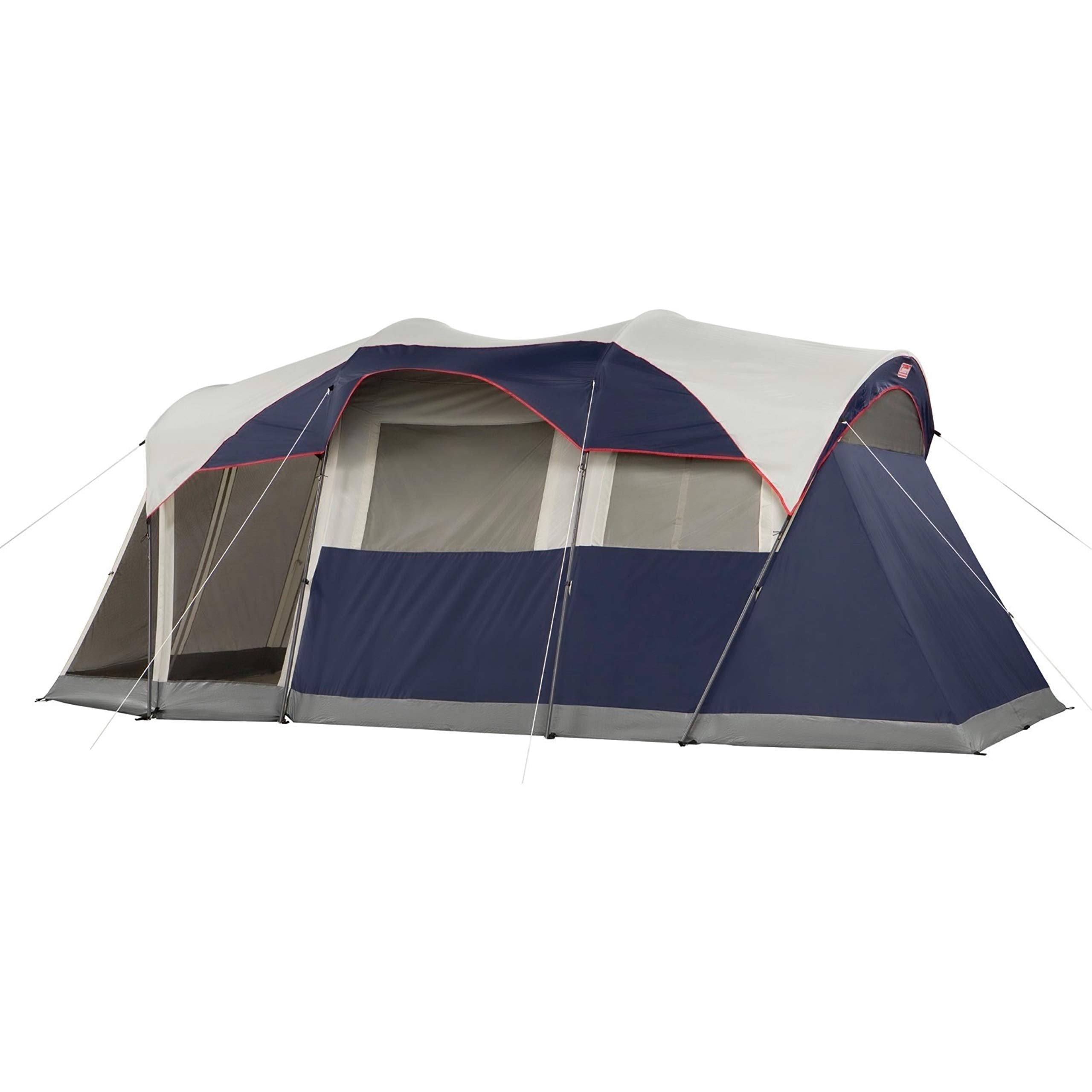 Coleman WeatherMaster Elite Camping Tent with LED Lights and Screened Porch, Weatherproof 6-Person Family Tent with Included Carry Bag, Rainfly, LED Lighting System and Screened-In Porch