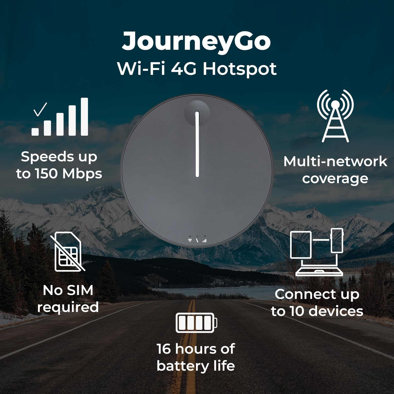 TravlFi New JourneyGo LTE RV WiFi Hotspot | RV Internet with Multiple Networks, Pay As You Go and No Contracts | Portable Internet for Travel, Motorhomes and Campers