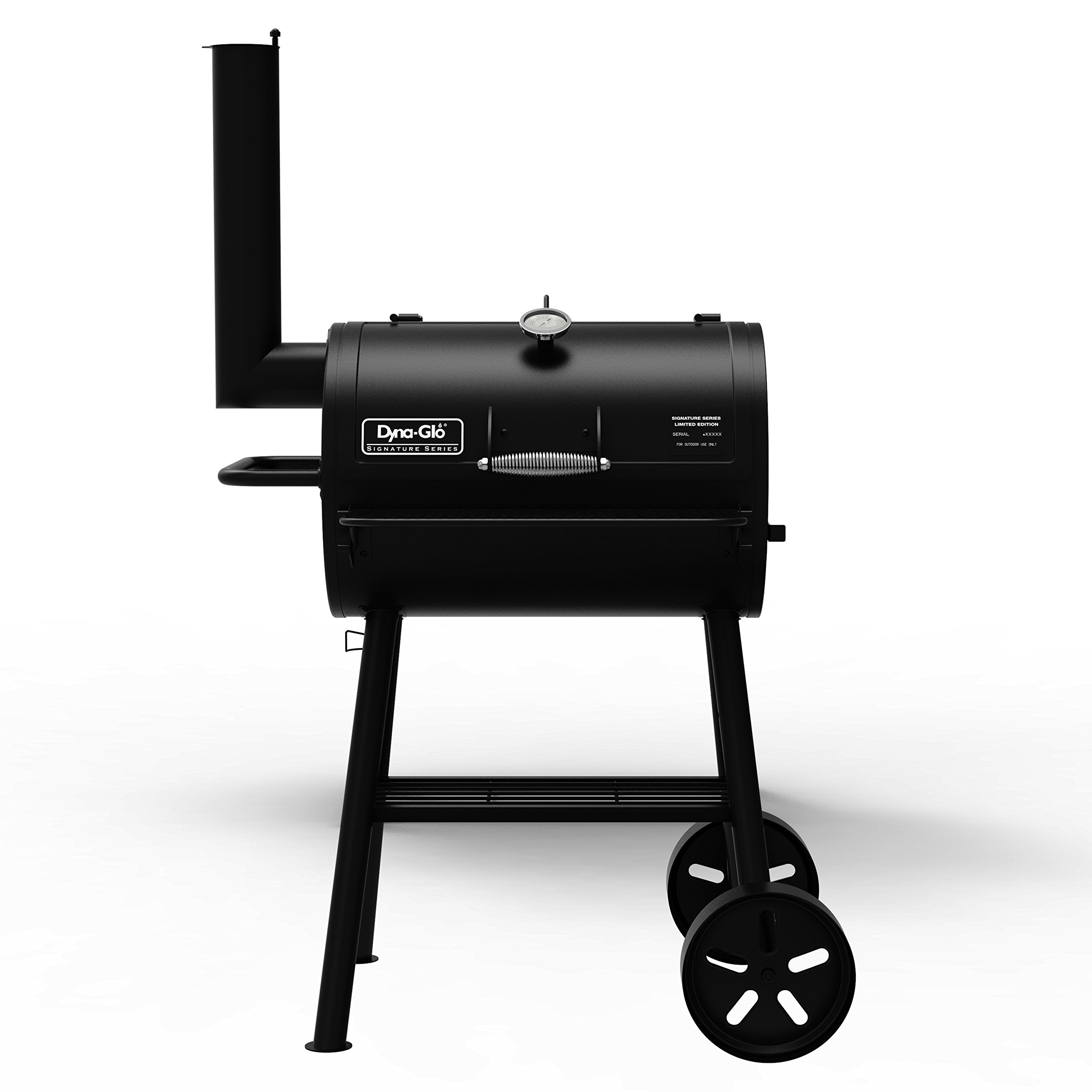 Dyna-Glo Heavy-Duty Compact Barrel Charcoal Grill DGSS443CB-D, Black powder coat