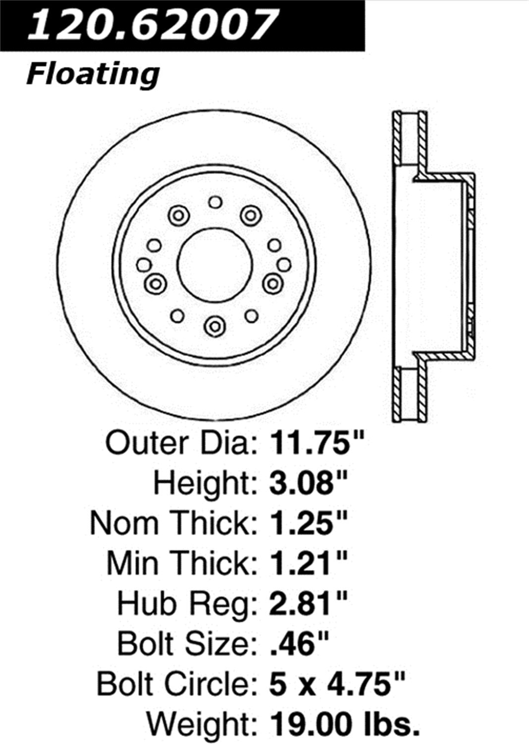 Sport Drilled/Slotted Brake Rotor StopTech 127.62007R (Front and Rear Right), 1 Pack