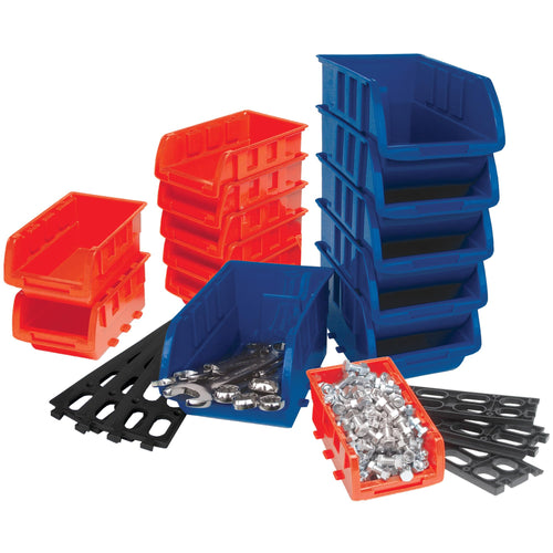 15pc Performance Tool W5195 Storage Bin Set, Great For Organizing Home, Office or Workshop