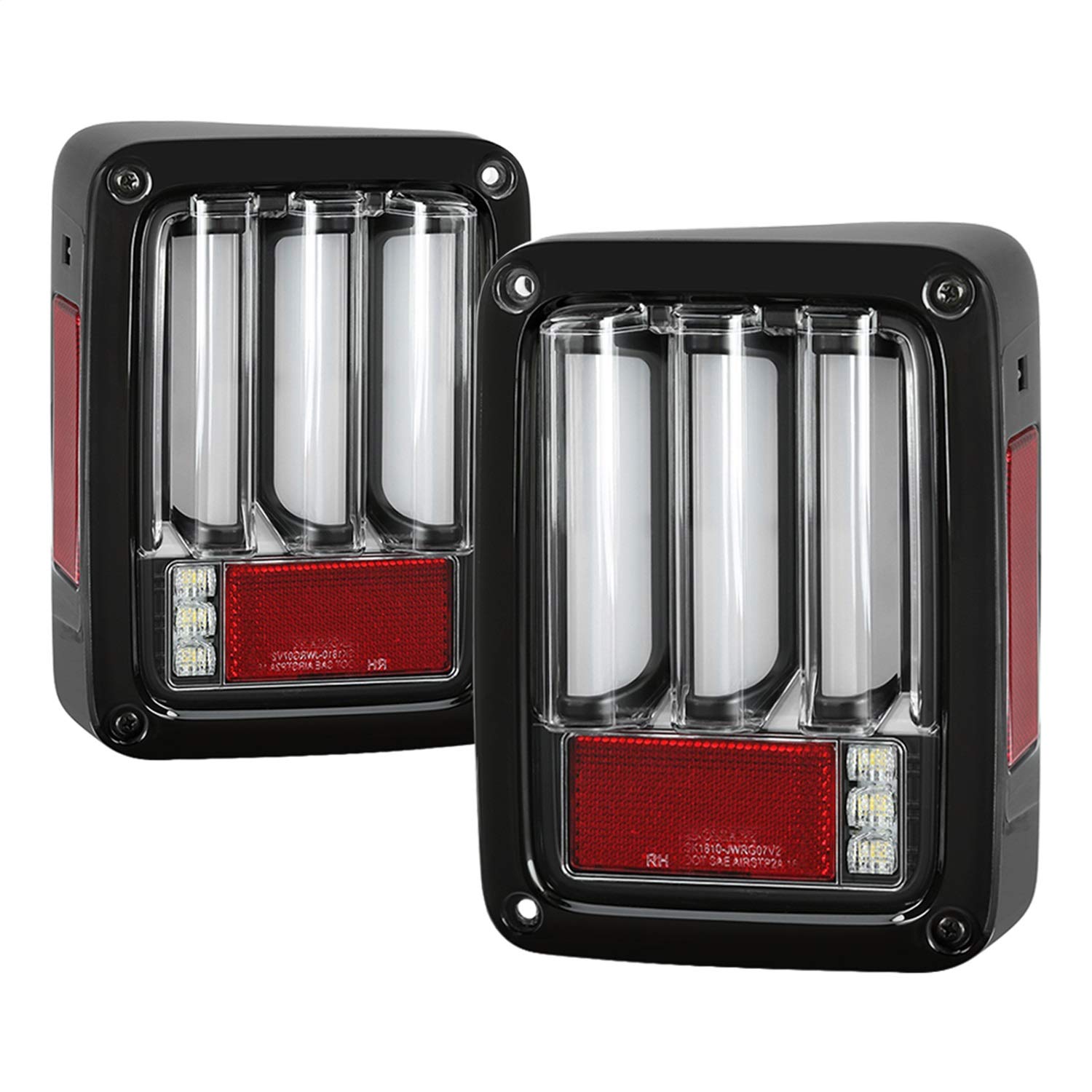 Jeep Wrangler (JK JKU) Spyder 5084774 07-18 Version 2 Light Bar Sequential Turn Signal LED Tail Lights - Black