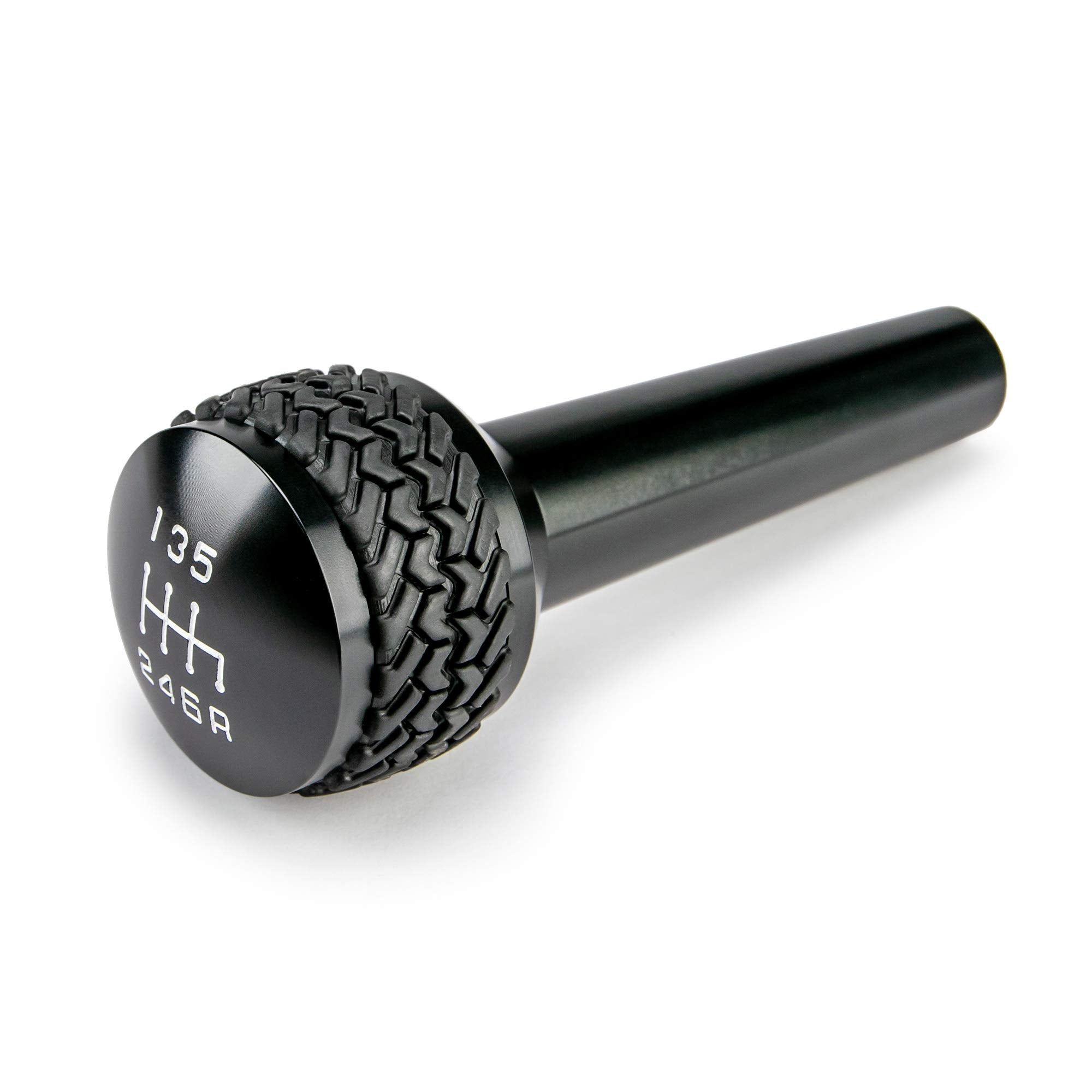 Manual Shift Knob DV8 Offroad for 2007-2010 Wrangler JK | 6-Speed Transmission | Billet Aluminum Construction | Rubber Tire Tread Grip