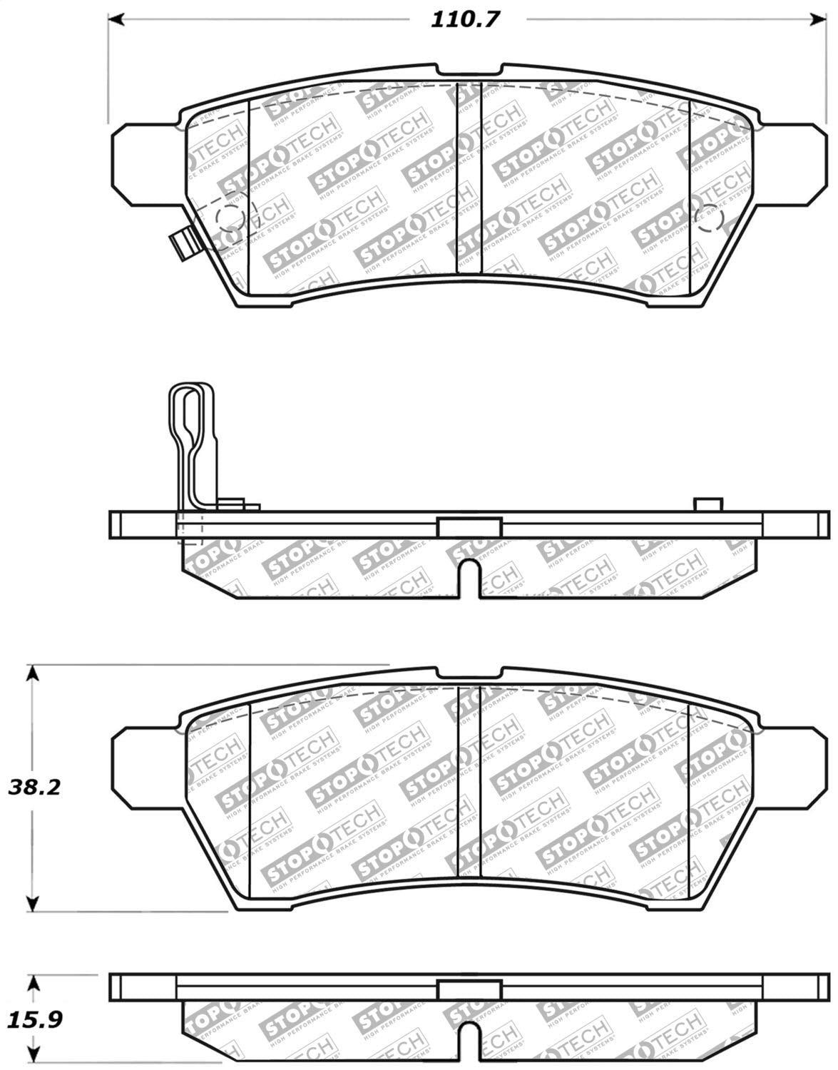 Street Select StopTech Brake Pads with Hardware 305.11000