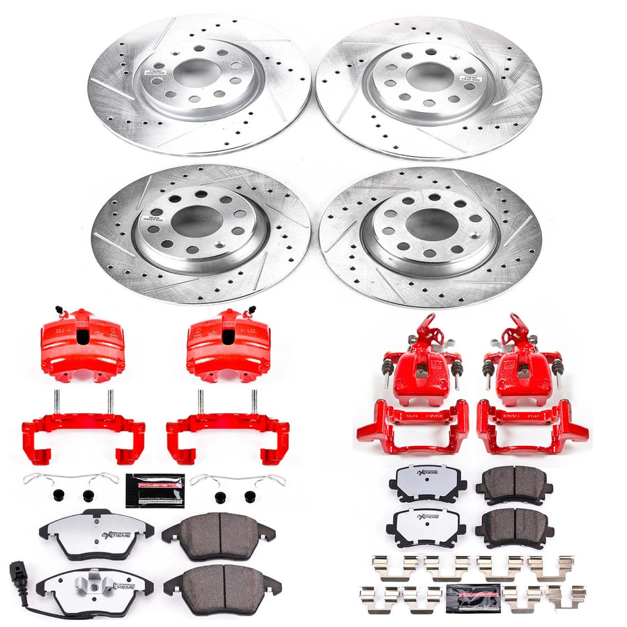 Power Stop Z26 KC2260B-26 Front & Rear Brake Kit Audi For Audi A3 2009, Audi A3 Quattro 2006-2009 [Model Specific]