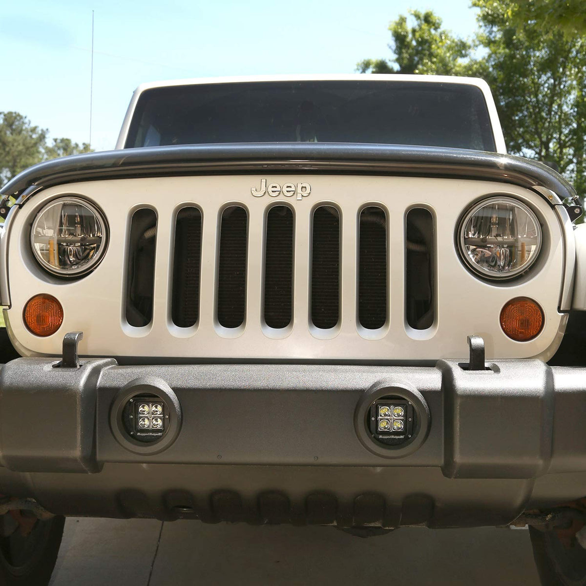 Light Kit, Bumper Mounted, Square | Rugged Ridge | 11232.24 | Fits 2007-2018 Jeep Wrangler JK