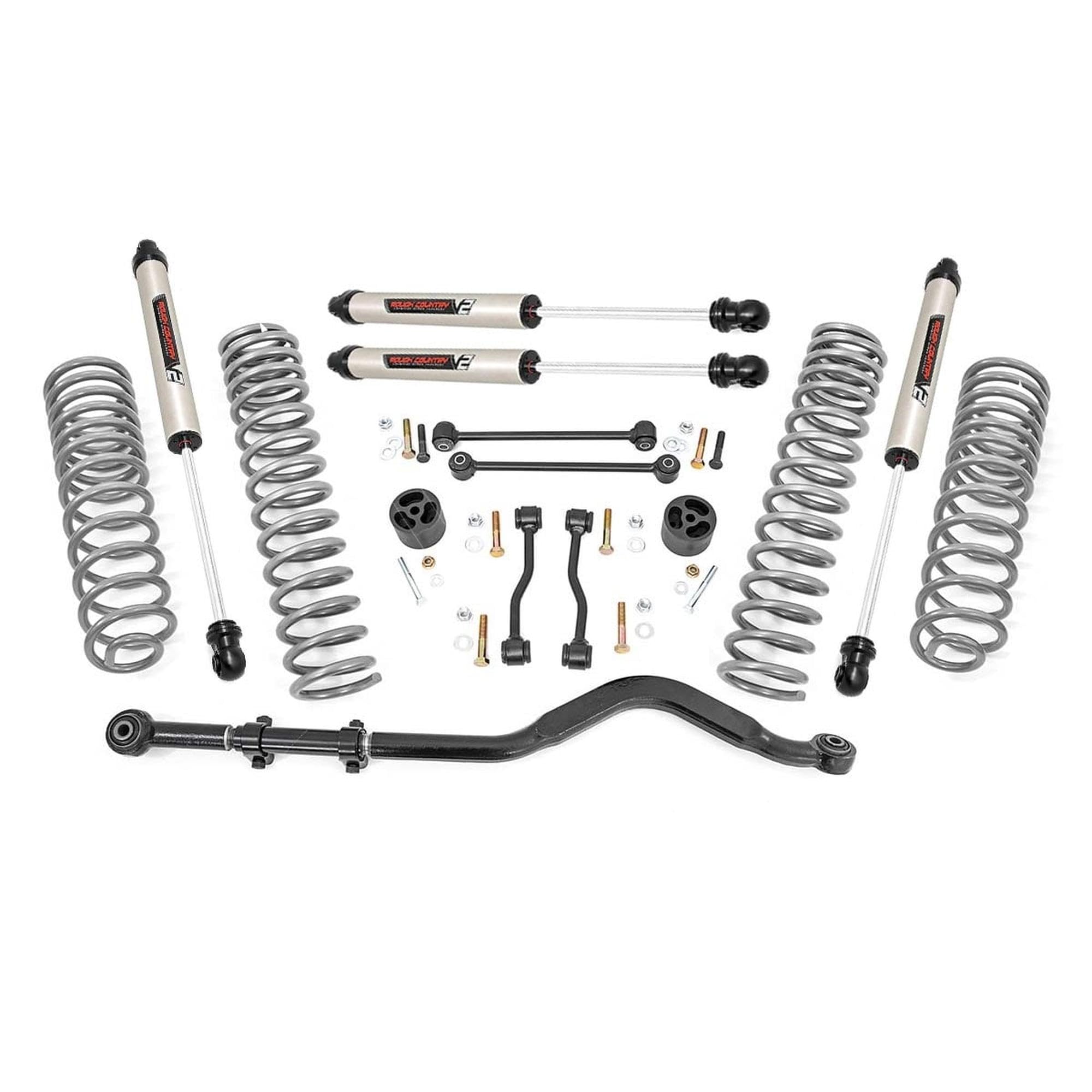 3.5" Lift Kit Rough Country with V2 Monotube Shocks for Jeep Gladiator JT (2024-2025) - OEM Tuned Coil Springs, Fits up to 37" Tires