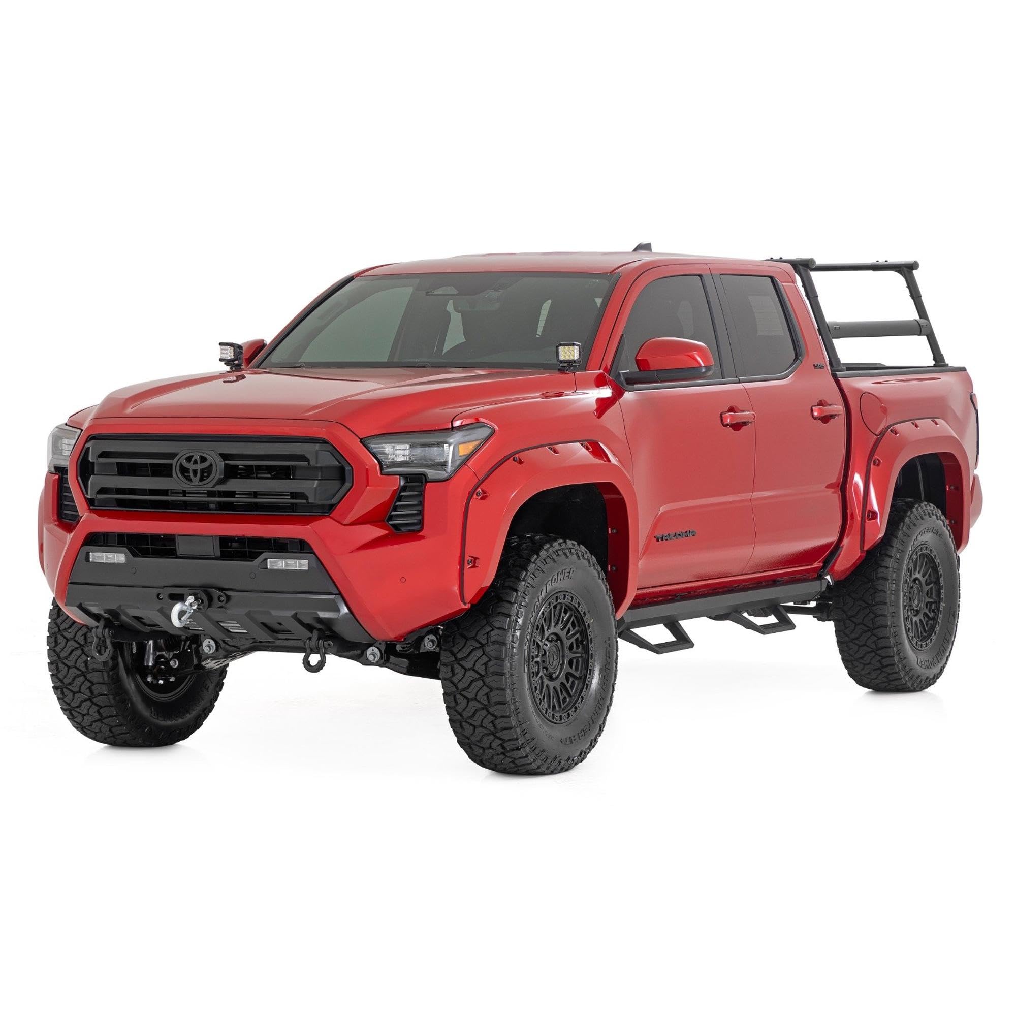 Rough Country Adjustable SR2 Aluminum Steps for Toyota Tacoma 2WD/4WD (2024) - Fits Double Cab