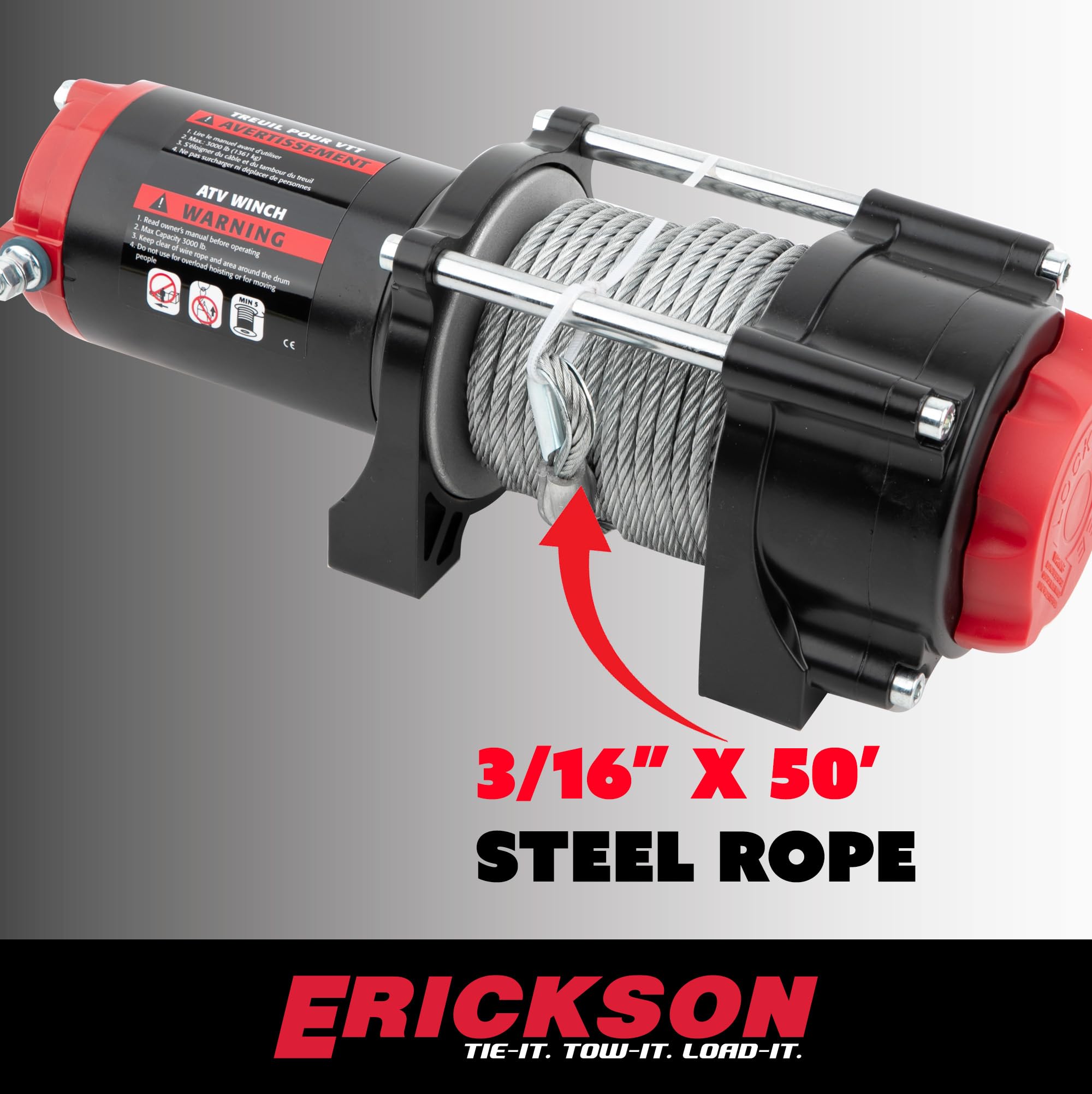 12-Volt Erickson DC 50 ft. 3000 lb. Electric Winch 06424