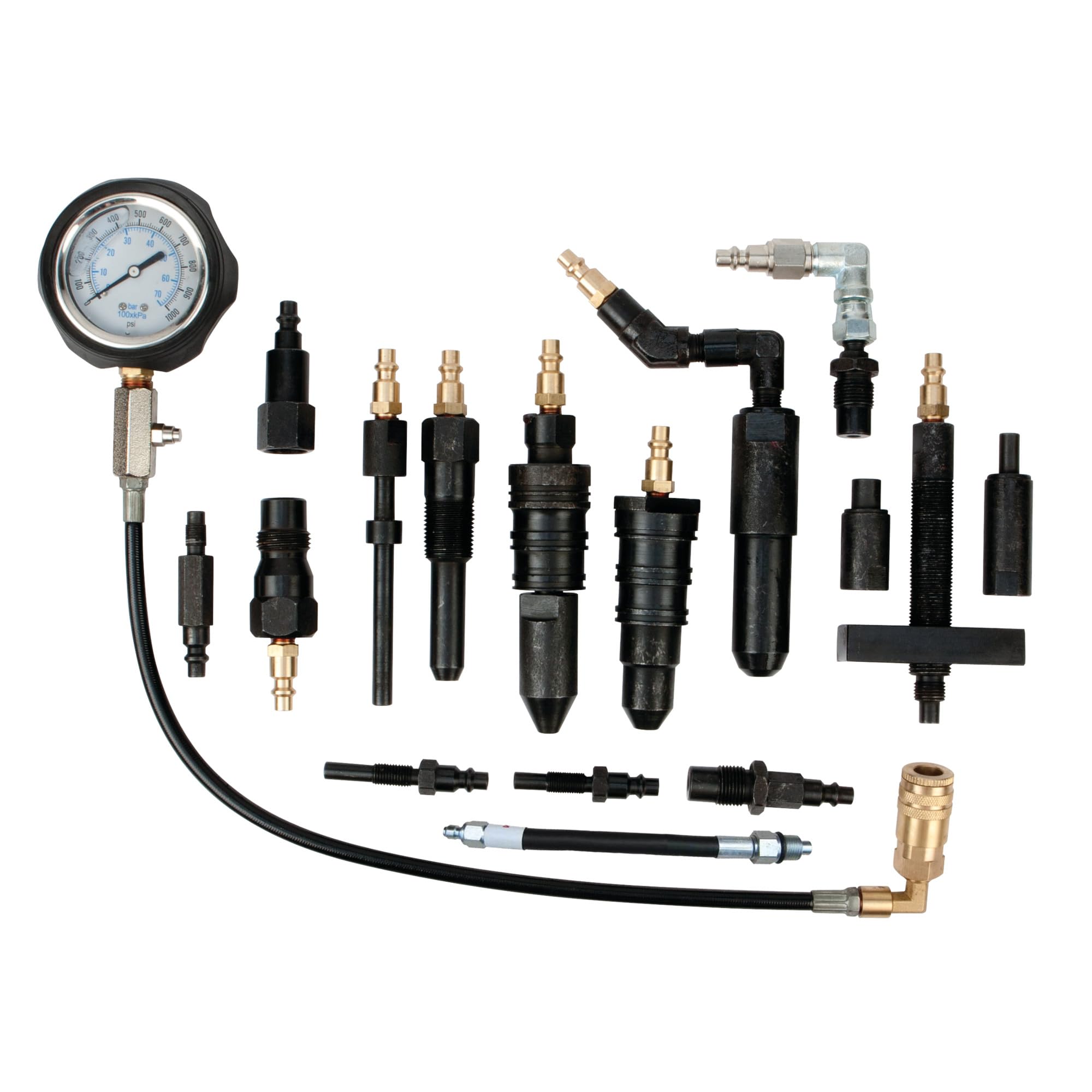 Diesel Compression Tester Kit Performance Tool W89735 for Large Cars, Trucks, Tractors, and Other Heavy-Duty Vehicles in Tough Organizer Case
