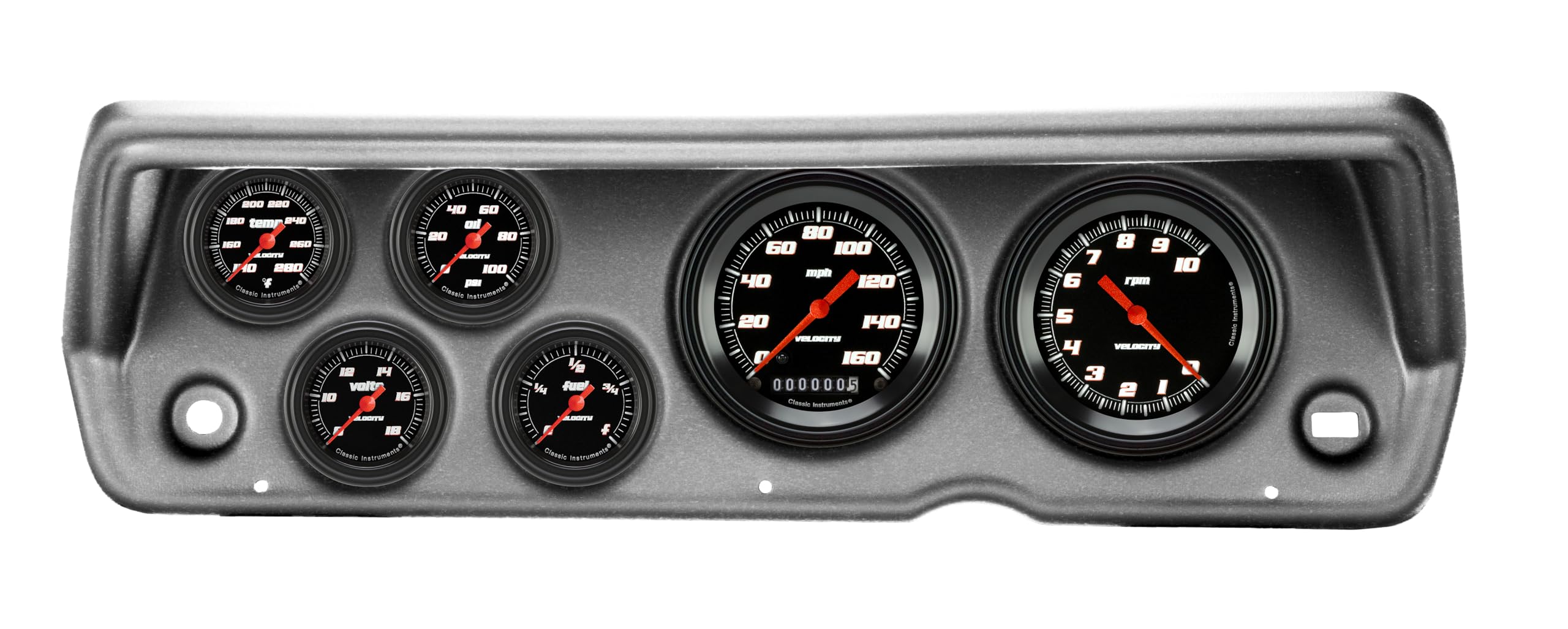 Velocity Black Classic Instruments CDDU70VSB101BA Full Sweep Direct Fit 6 Gauge Set Compatible with 1970-1976 Duster