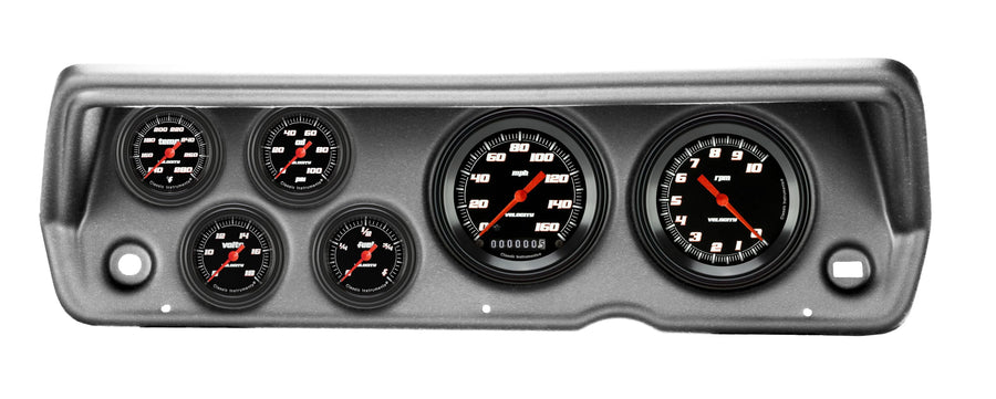 Velocity Black Classic Instruments CDDU70VSB101BA Full Sweep Direct Fit 6 Gauge Set Compatible with 1970-1976 Duster