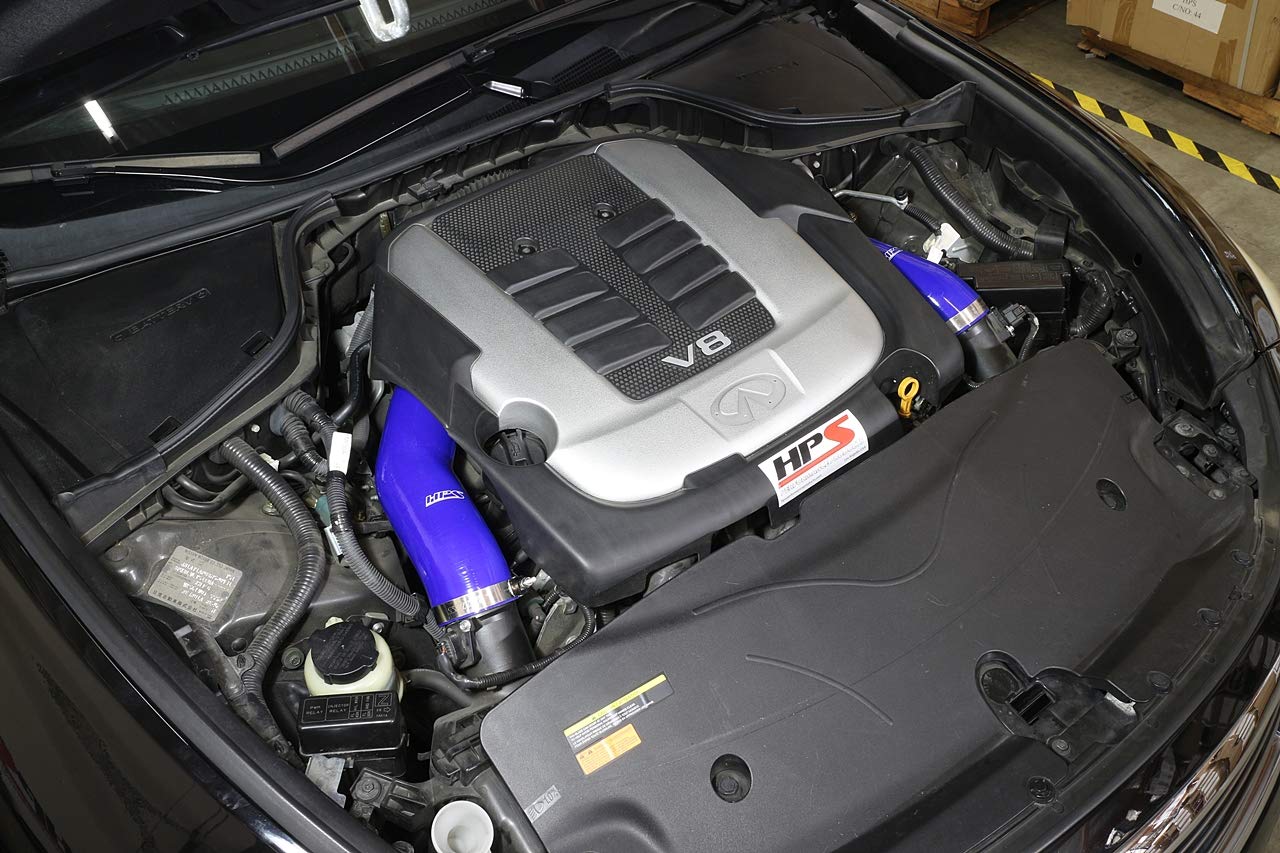Blue HPS 57-1517-BLUE Dual Air Intake Hose (Blue Silicone Post MAF Tube Shortram), 1 Pack