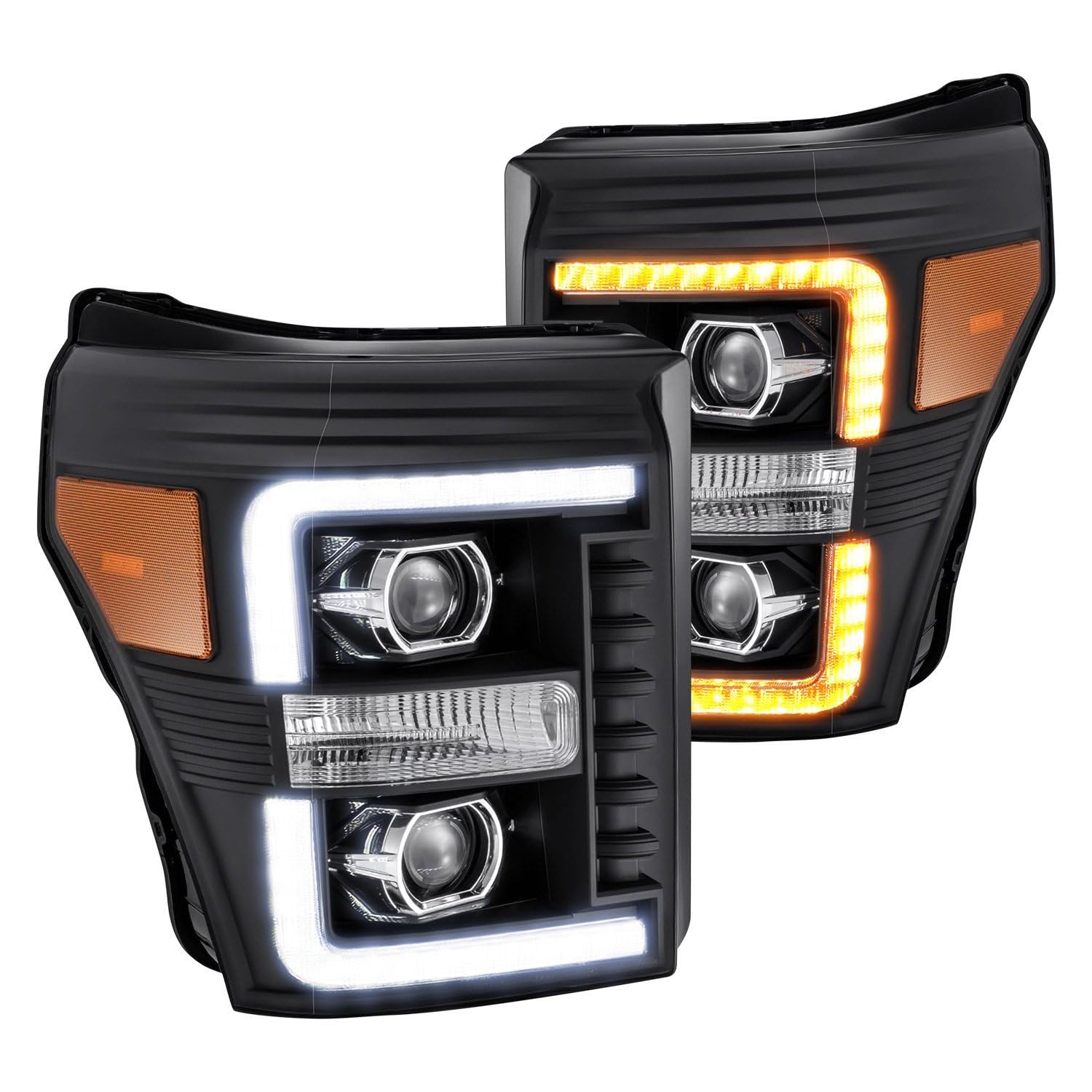 880146 AlphaRex USA LUXX 20 Series LED Projector Headlights fits Ford F-250 Super Duty,Clear