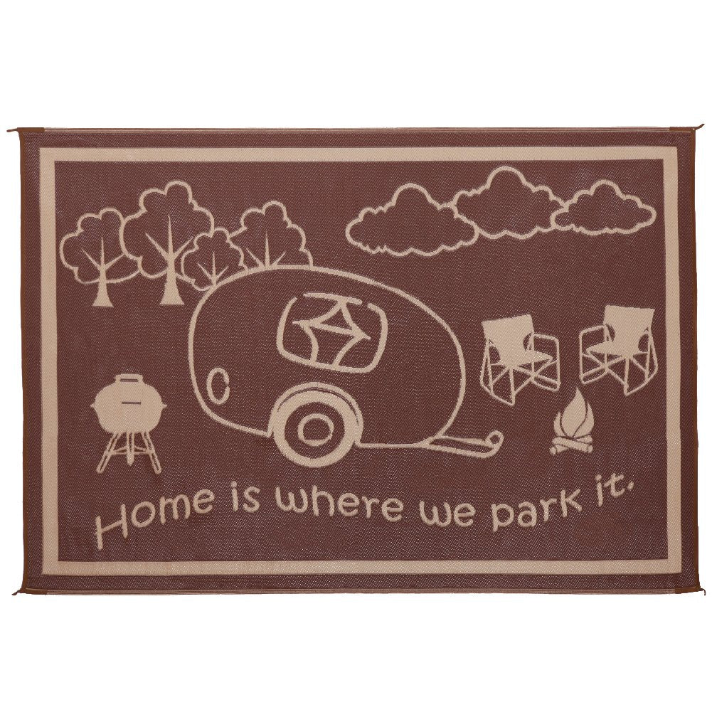 Ming's Mark Stylish RH8117 Reversible RV Home Mat - 8' x 11', Brown/Beige