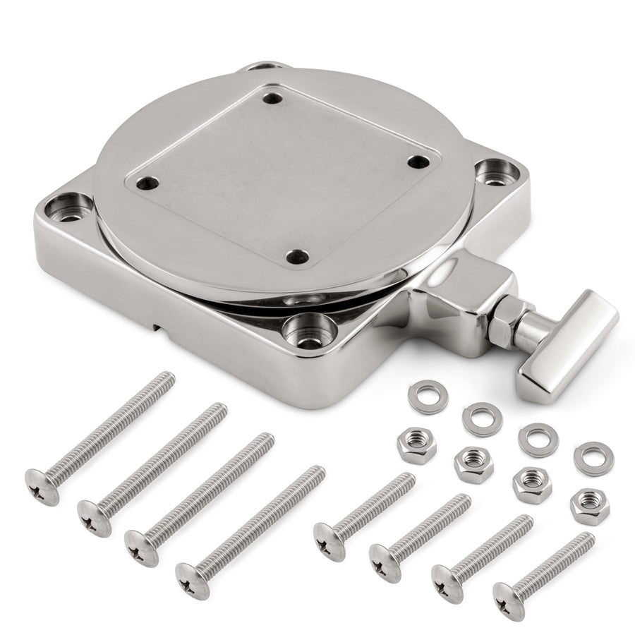 Low-Profile Cannon Swivel Downrigger Mounting Base for Boats – Stainless Steel