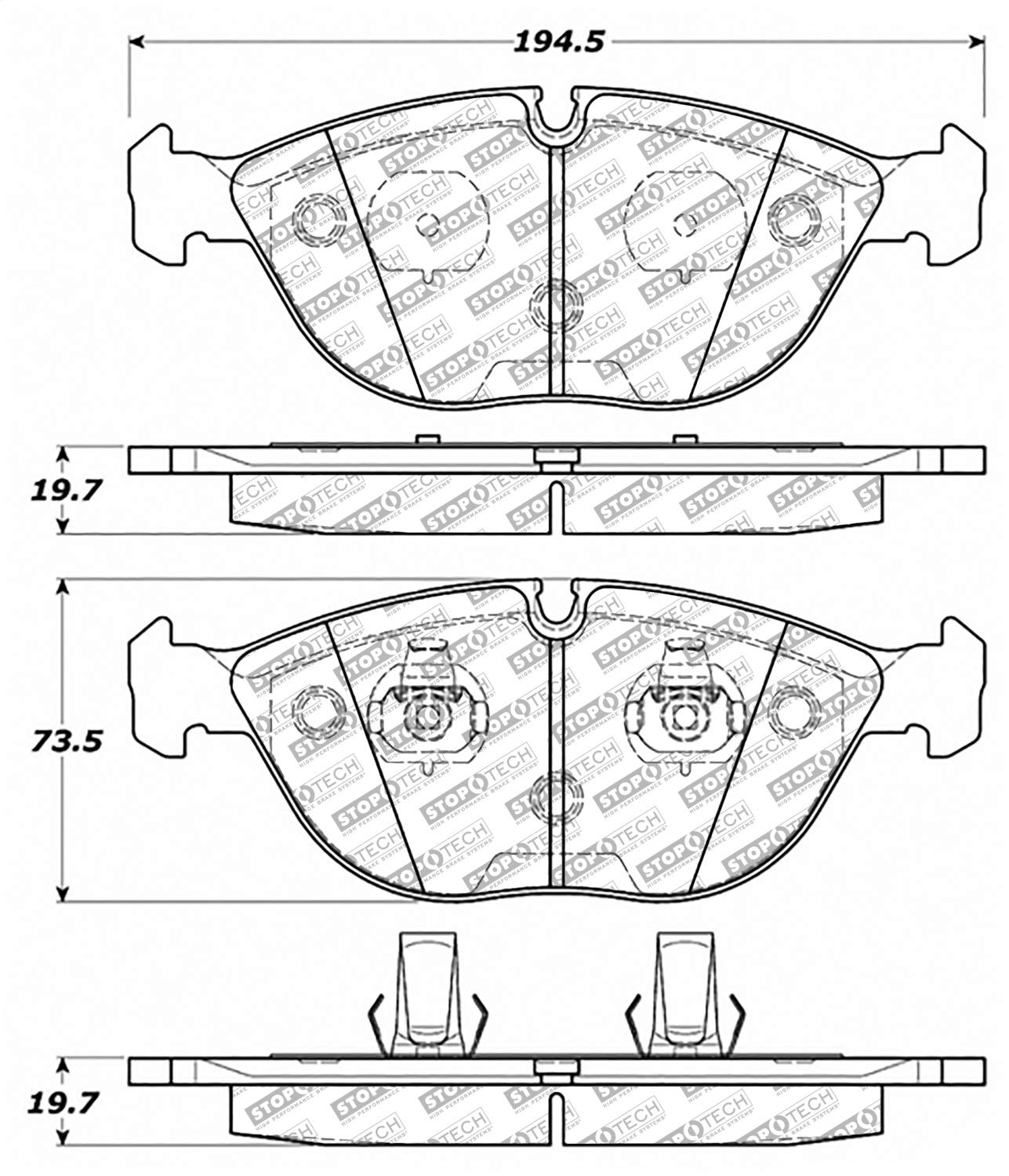 Brake Pads StopTech 305.06820 Street Select with Hardware