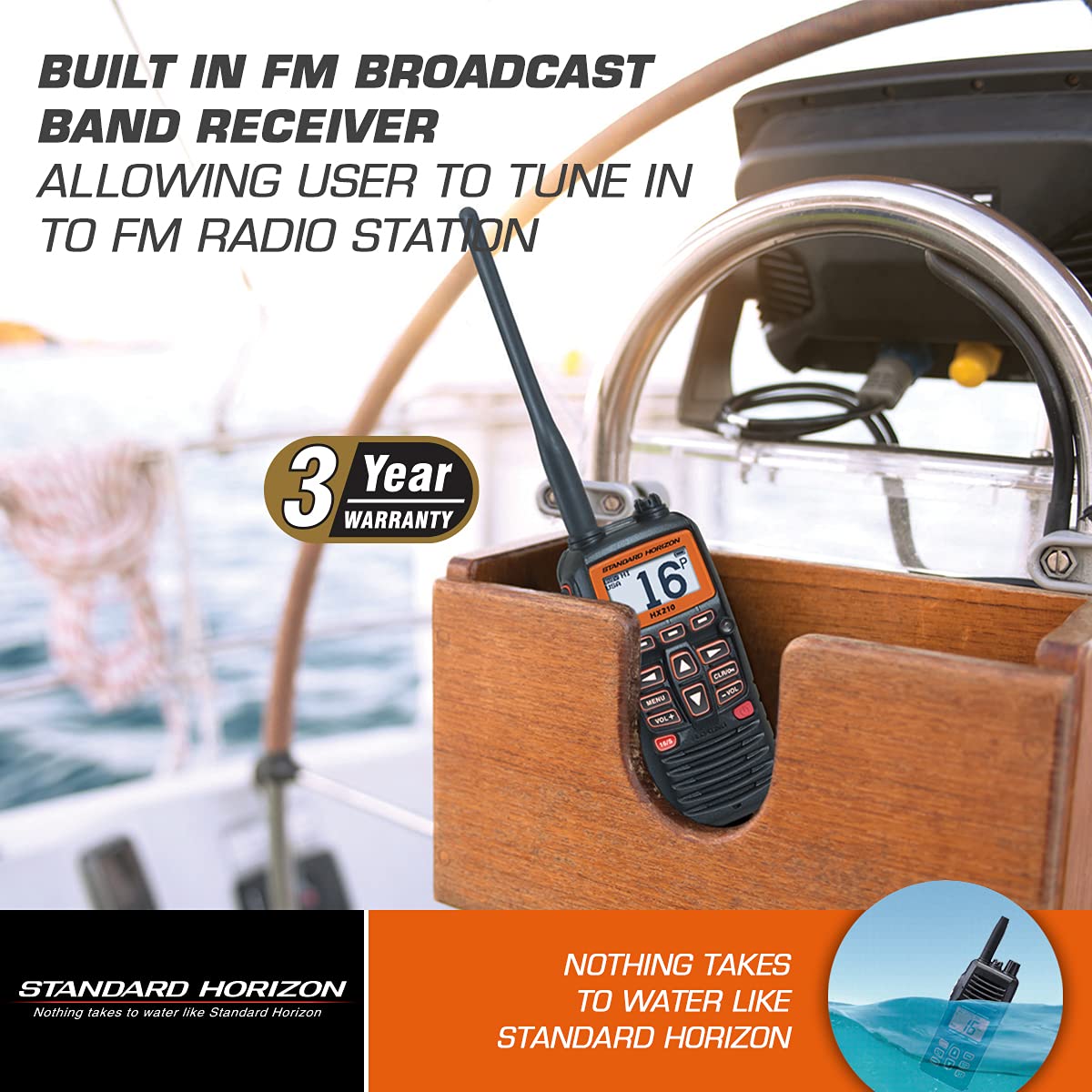 HX210 Standard Horizon Handheld VHF Radio,black
