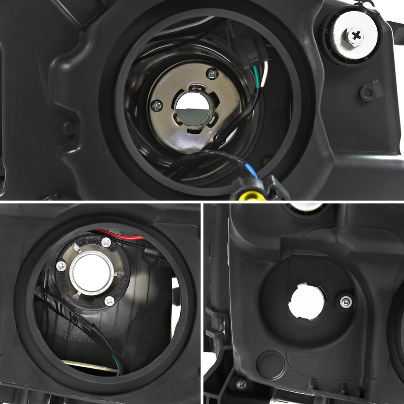 Black Projector Headlights SPEC-D TUNING Compatible with 2010-2016 Cadillac SRX, Left + Right Head Lamps Assembly