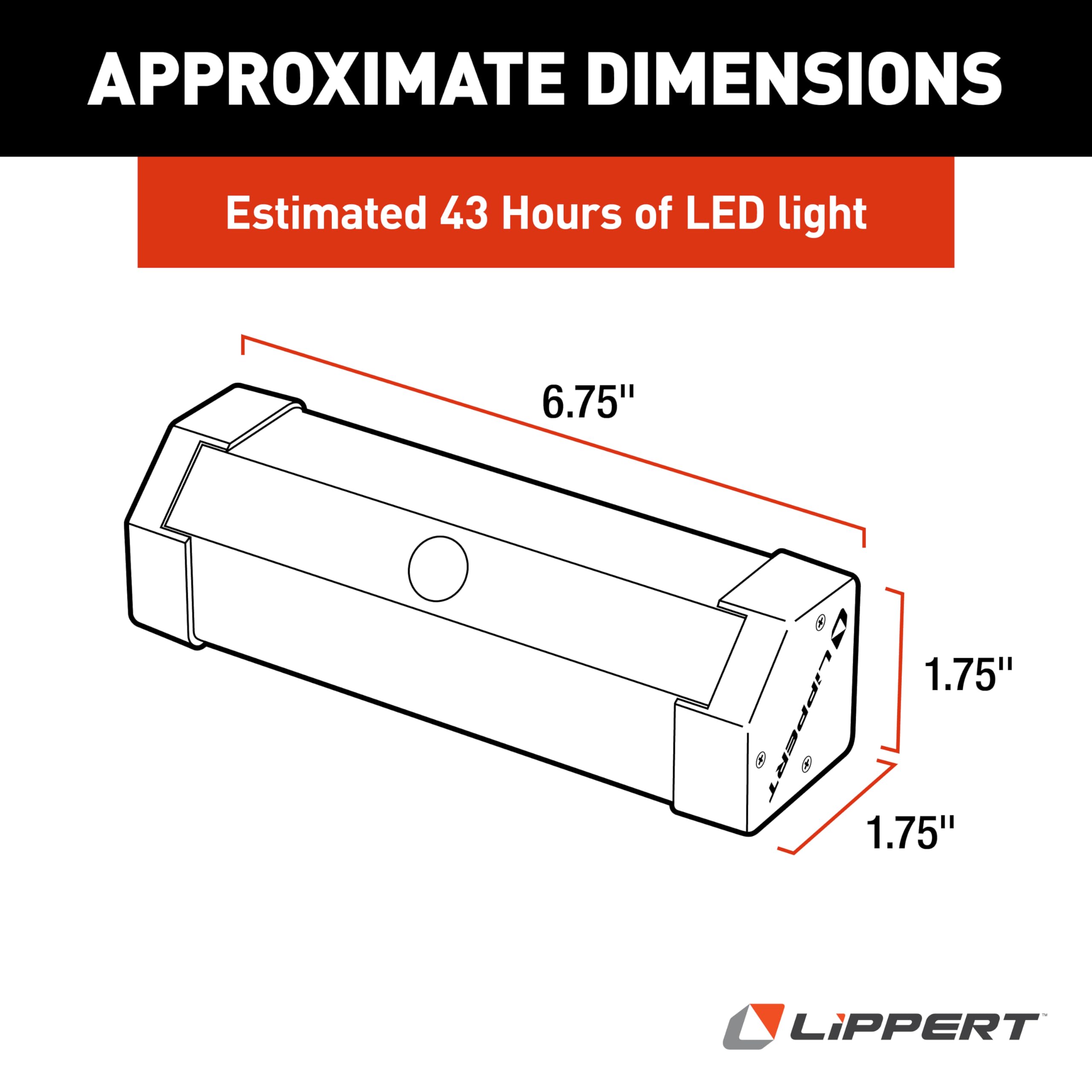 Lippert Motion-Activated Wireless LED RV Step Light with IP65 Rating, High-Strength Magnets for Magnetic Attachment, Adhesive-Backed Metal Plate, AA Batteries Not Included - 2022172335