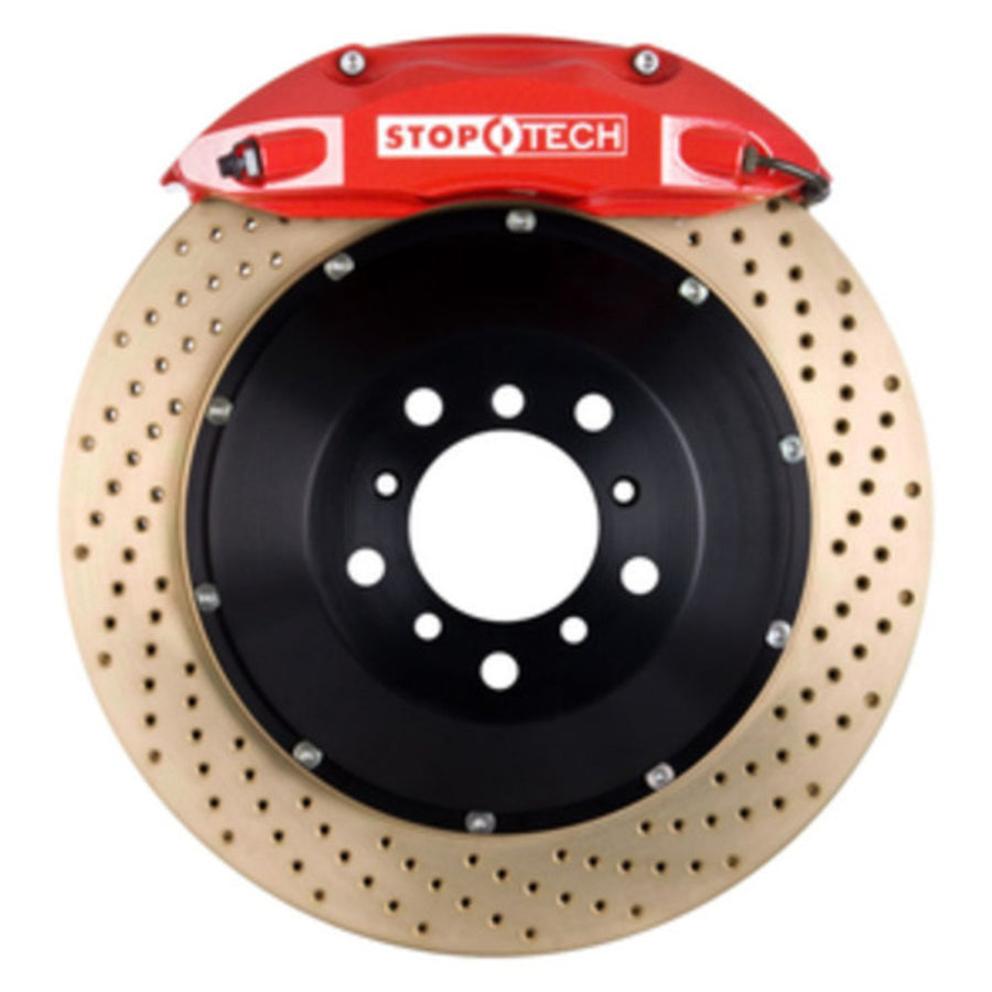 StopTech Big Brake Kit 83.622.4700.74; Black Caliper, Drilled Two-Piece Rotor, Front