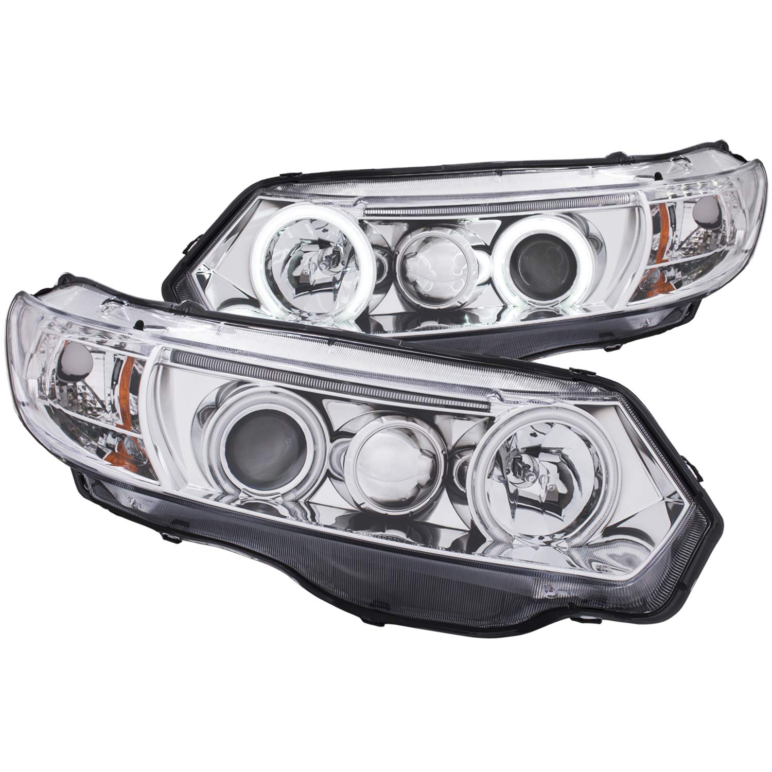 Honda Civic Anzo USA 121061 Projector with Halo Chrome Headlight Assembly - (Sold in Pairs)