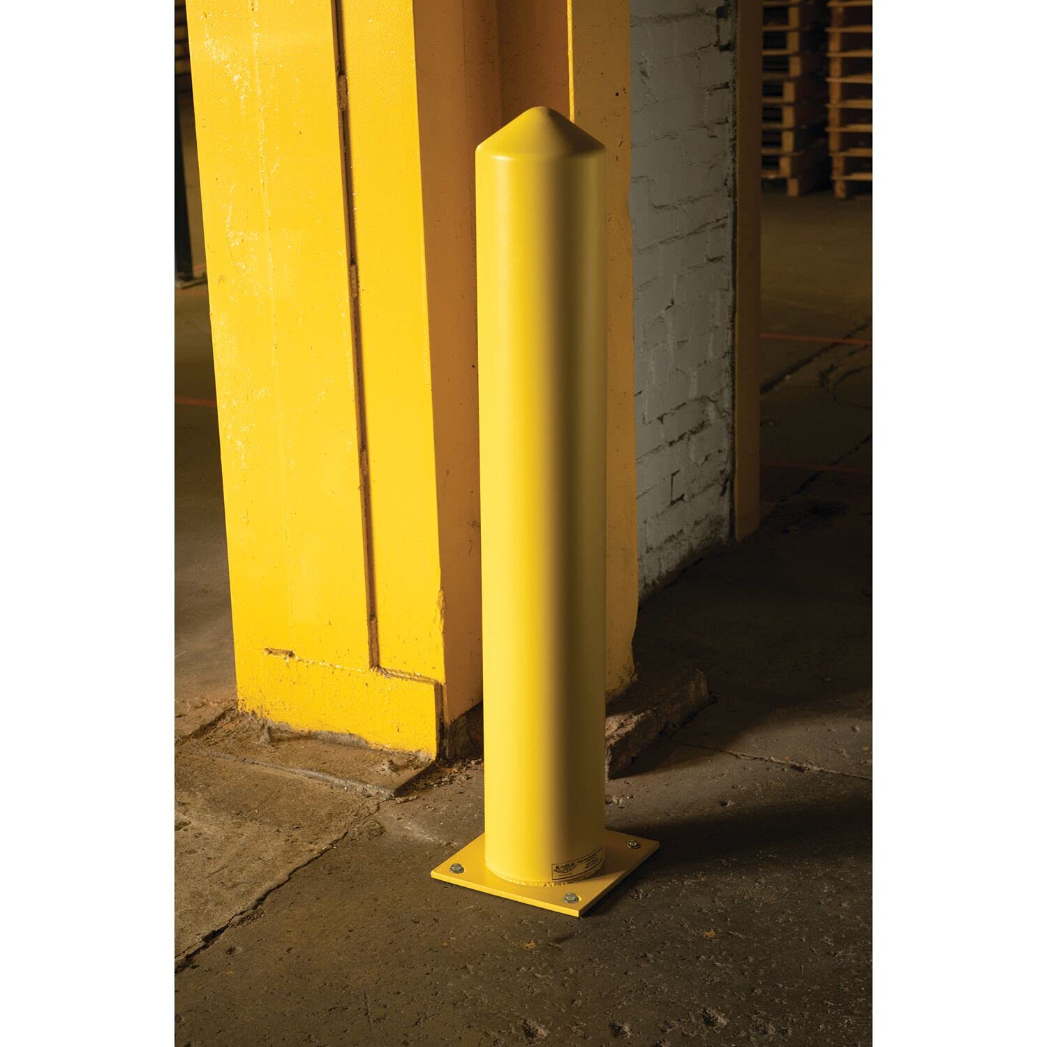 Eagle Steel Bollard Post and 1764PS Poly Sleeve Combos with Kit, 6" Size, 6-5/8" Diameter x 42" Height