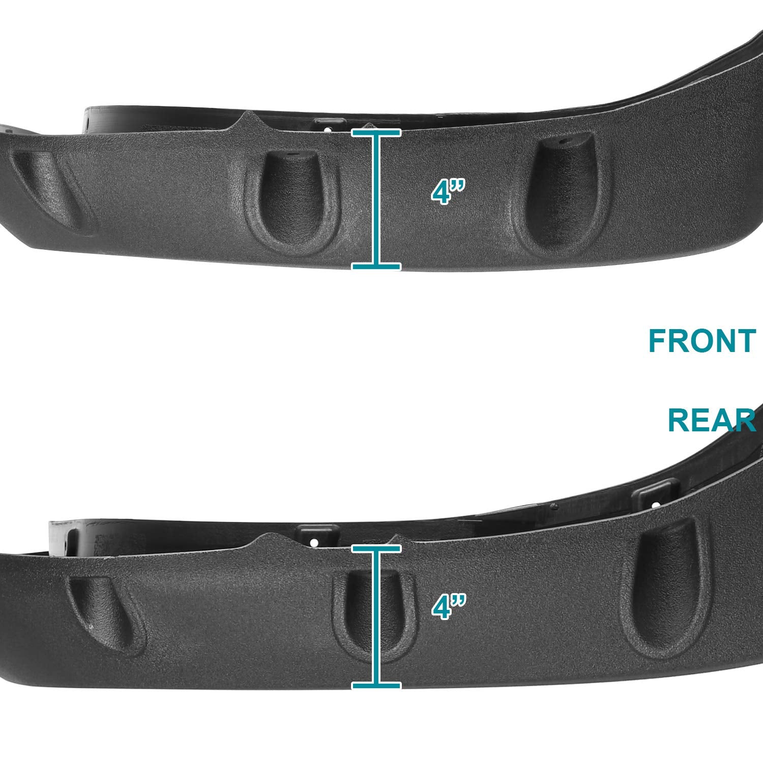Spec-D Tuning Pocket Style 4PC Front + Rear Rugged Texture Fender Flares Compatible with 1994-2001 Dodge Ram 1500 2500 3500