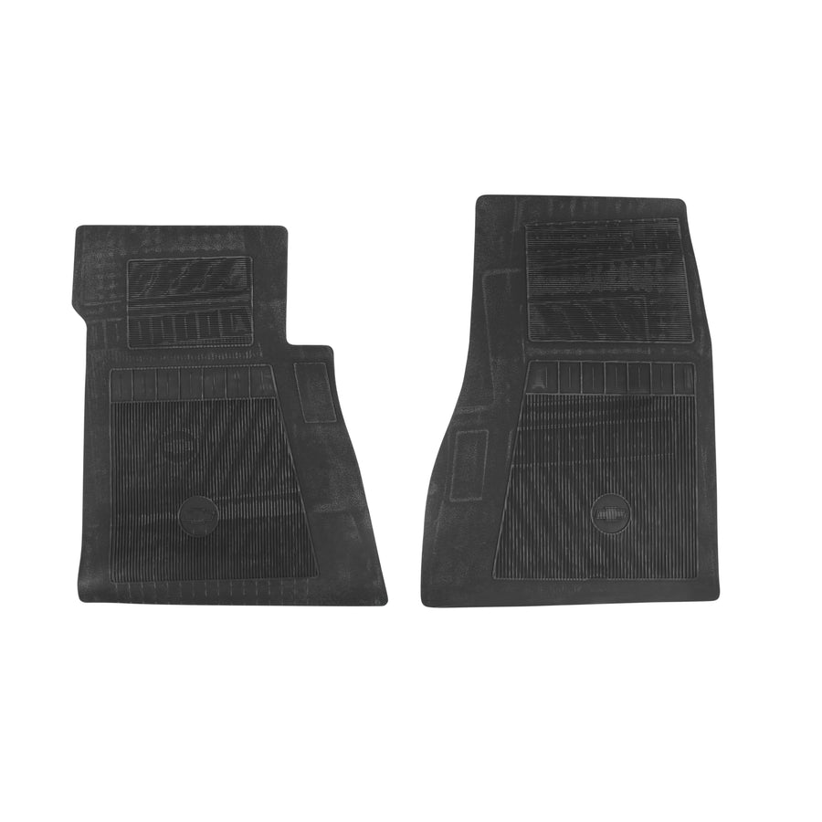 Brothers Trucks Factory Style CFM8702BLACK Rubber Floor Mats - 2 Pc Set - Black - Front