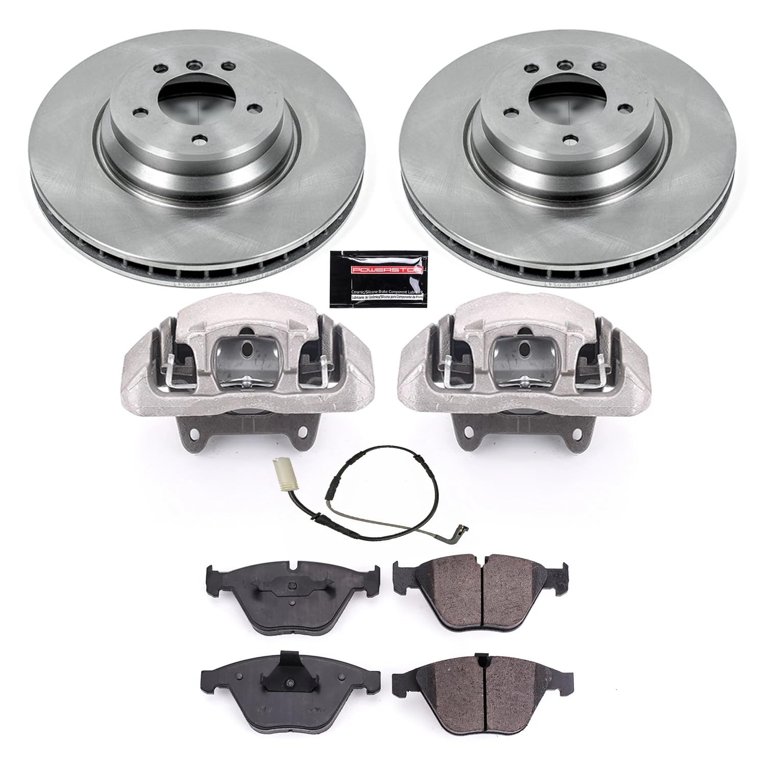 Power Stop KCOE5776 Autospeciality Front Brake Caliper Kit- Brake Rotors, Ceramic Brake Pads, Brake Calipers
