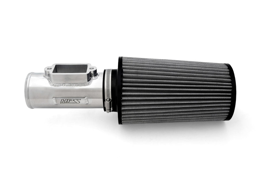 HPS 3" Polished Aluminum MAF Sensor Housing with HPS-4337 Cone Air Filter Compatible for Lexus Toyota 2JZ 1MZ 1UZ Engine, MAFT-1605