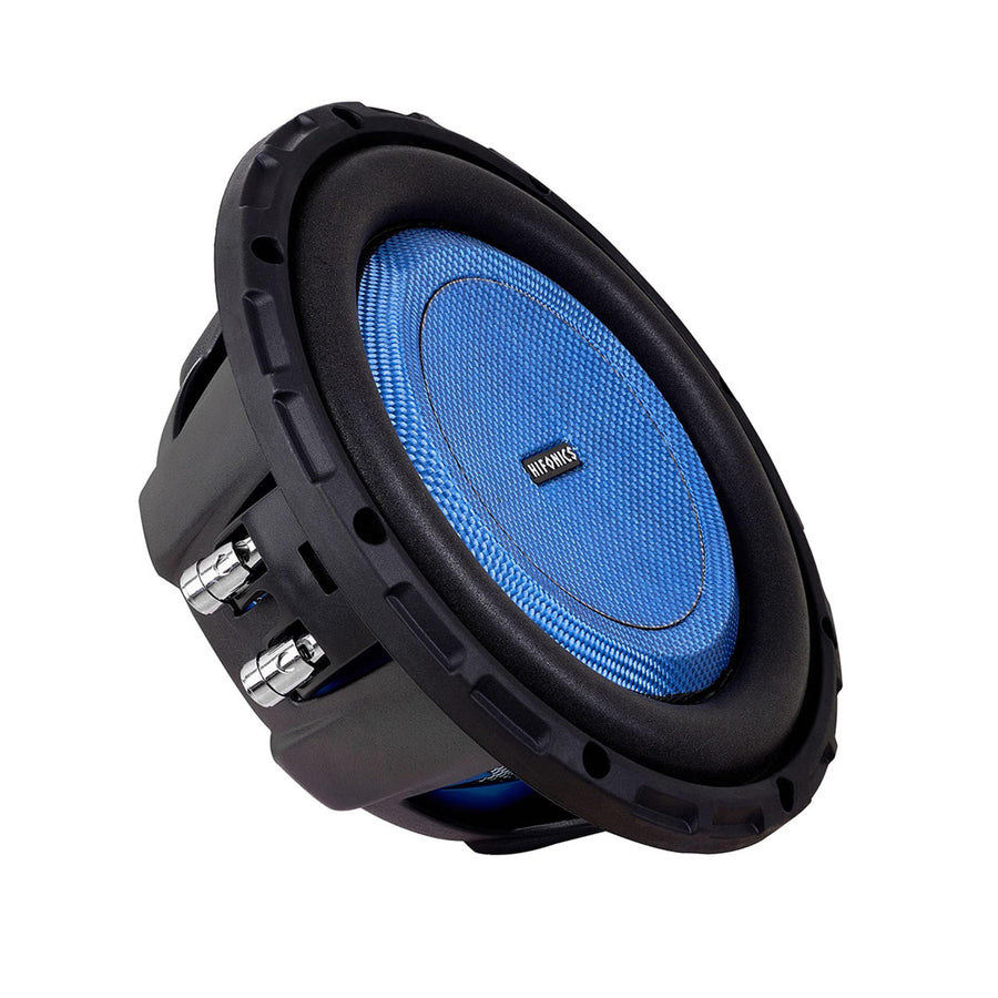 Hifonics 8 Inch Elite Shallow Mount Car Subwoofer, Dual 4 Ohm Voice Coil Speaker 500 Watt Peak Power Mobile Amplifier, Black/Blue