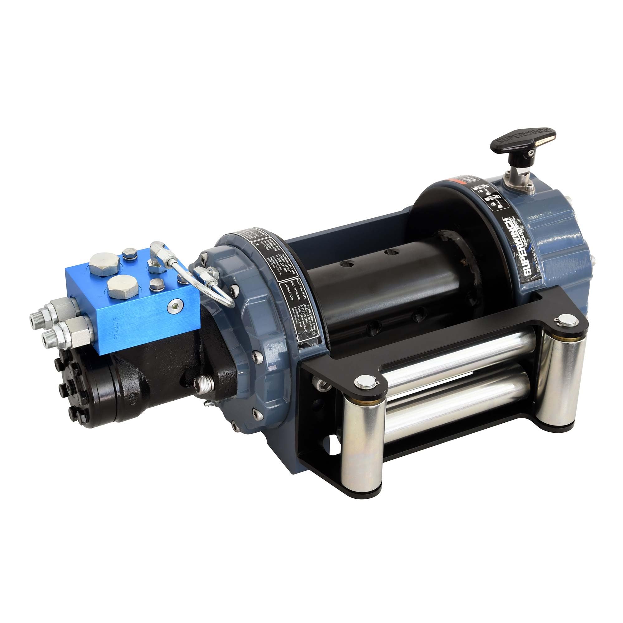 Industrial Superwinch S100432 SI Narrow Drum Hydraulic Winch 10000lb (4536kg) Single Line Pull with Roller Fairlead