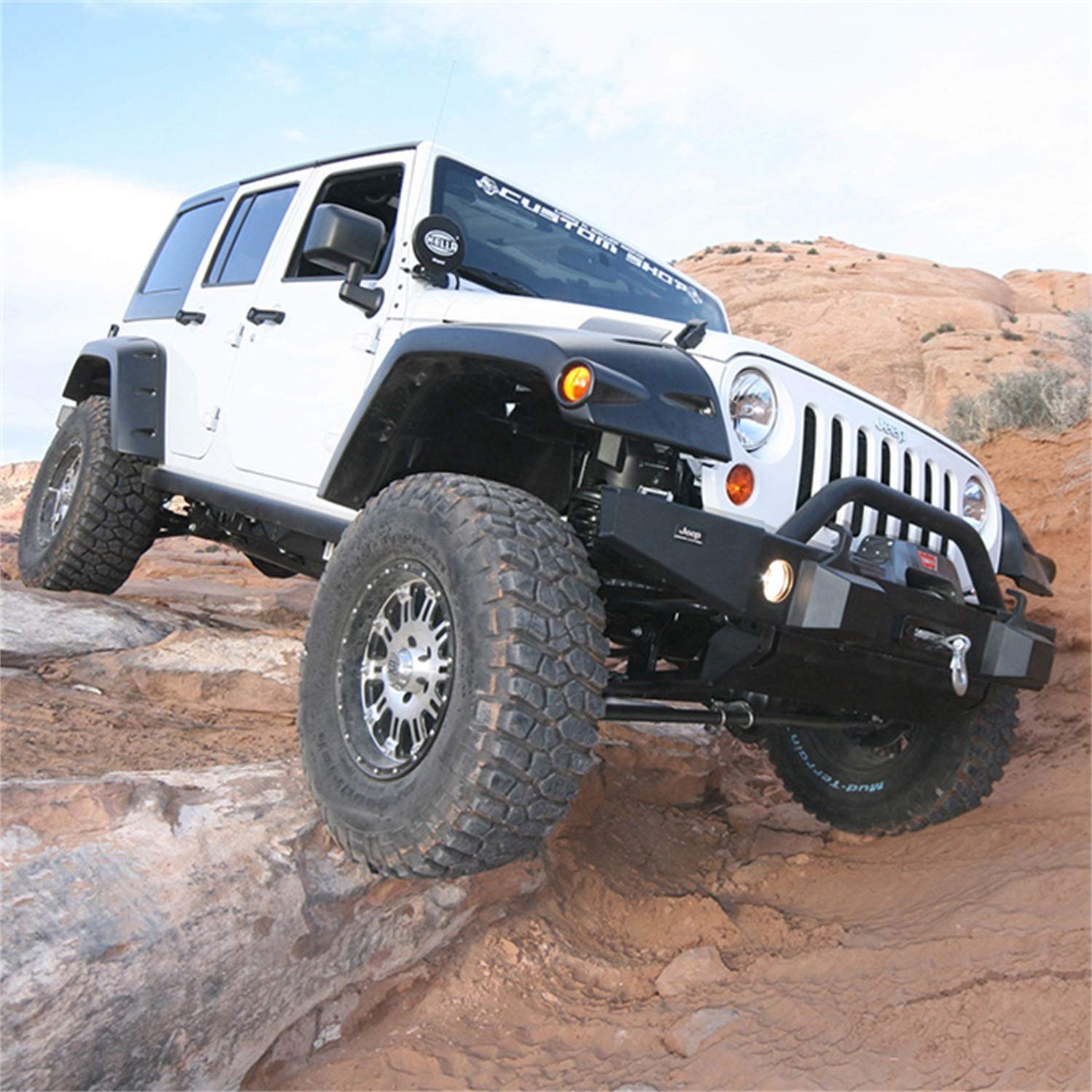 SUPERLIFT SUSPENSION RealTruck 4" Lift Kit for Jeep Wrangler JK | Complete Lift Kit with Front & Rear Fox 2.0 Series Shocks | K928F | Fits 2007-2018 Jeep Wrangler JKU 4-Door
