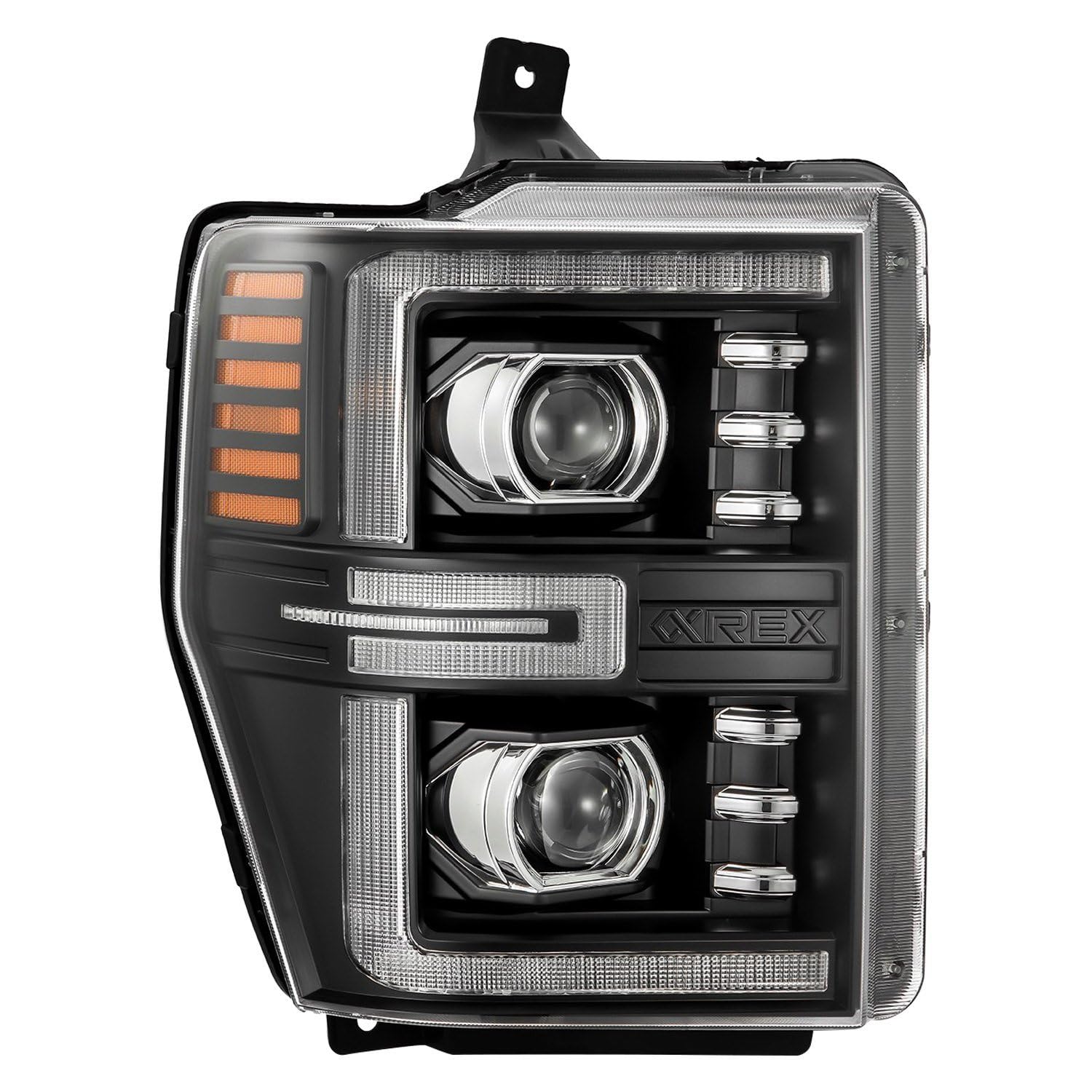 LUXX-Series AlphaRex 08-10 Ford F250-550 LED Projector Headlights Black w/Activ Light/Seq Signal