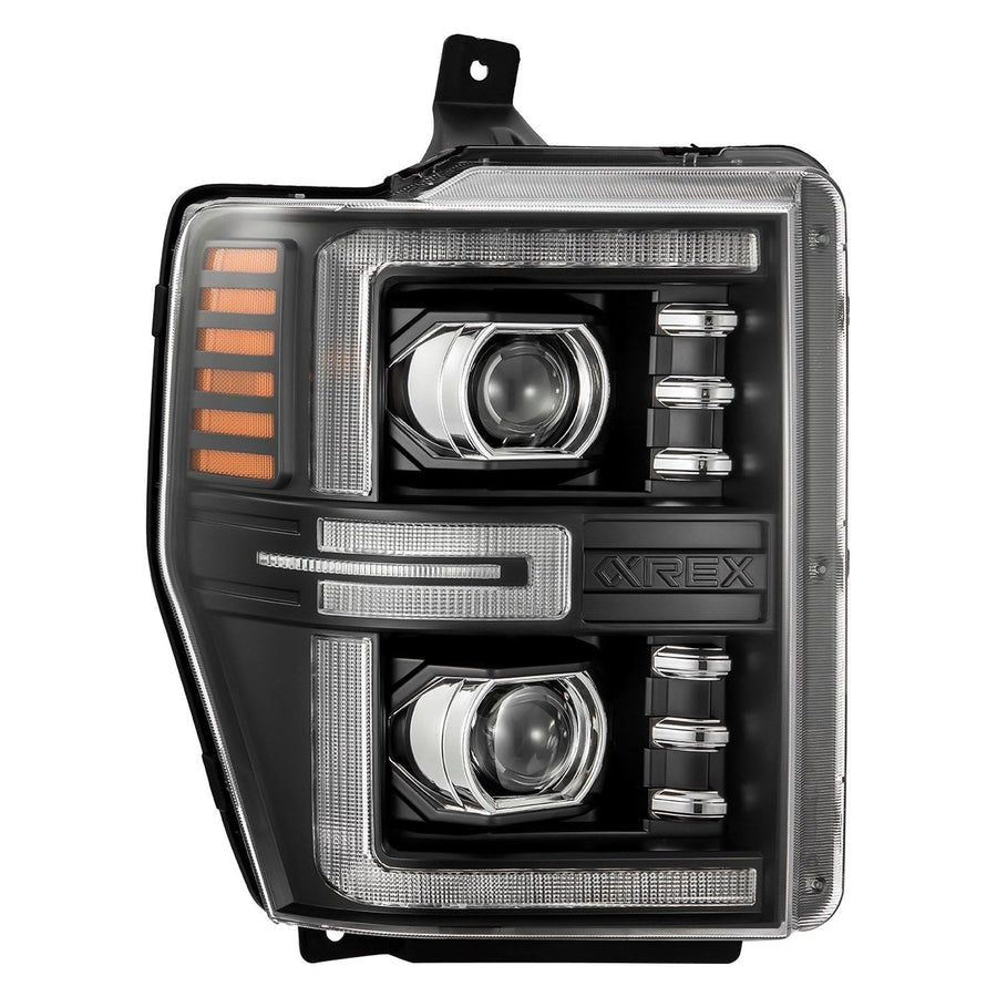 LUXX-Series AlphaRex 08-10 Ford F250-550 LED Projector Headlights Black w/Activ Light/Seq Signal