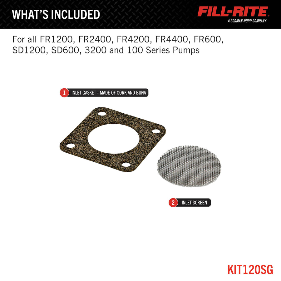 KIT120SG Fill-Rite Kit, Screen Gasket Small Pumps (600, 1200, 2400, 4200, 4400 Series)