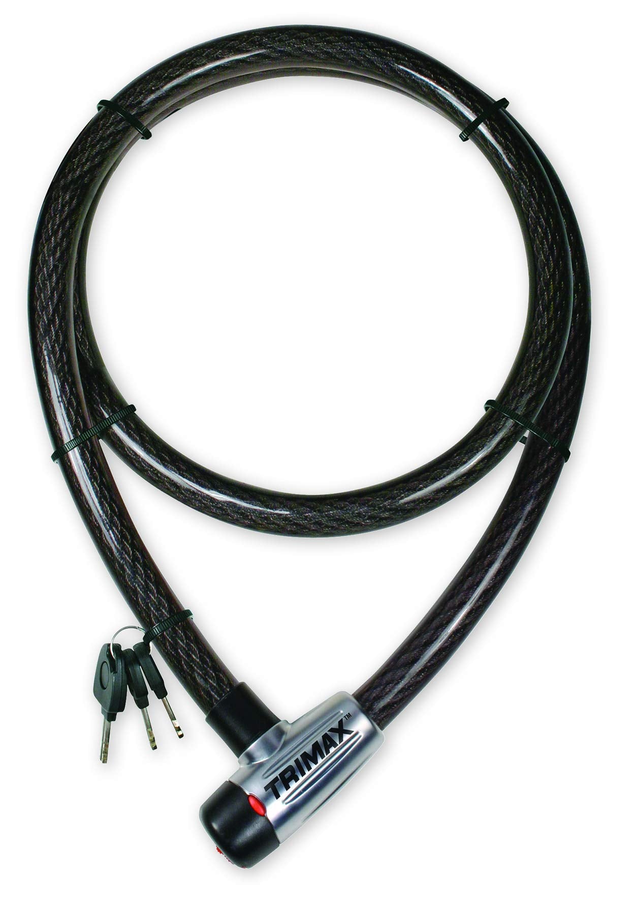 Trimax Integrated Keyed Cable Lock Trimaflex 6' L X 25Mm TQ2572, Card Packaging, Black