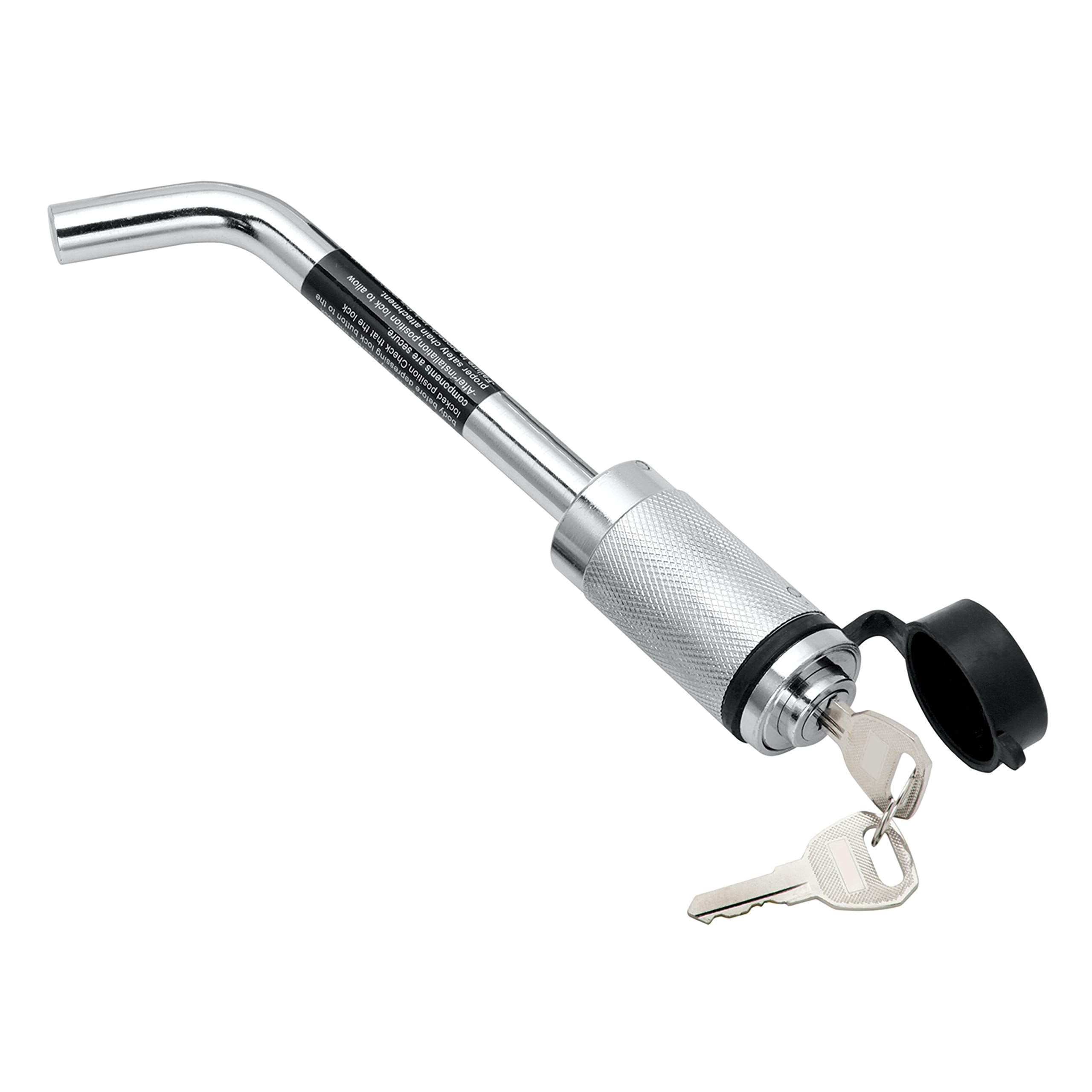 Tow Ready Fifth Wheel Base Rail Lock 63254 (Barrel Style with Bent Pin, 1/2" Diameter), silver
