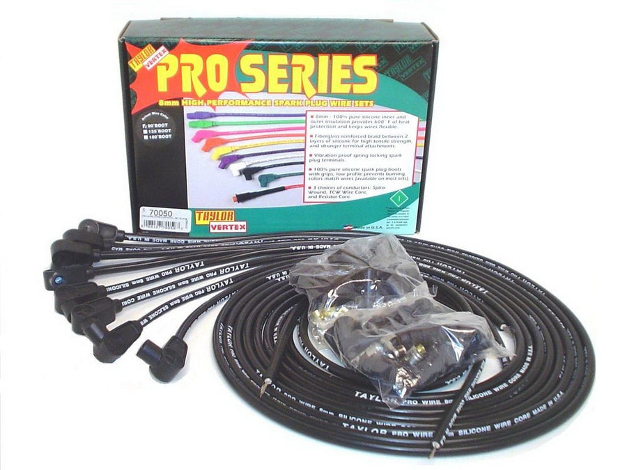 8mm Taylor Cable Pro Wire Black Spark Plug Wire Set 70050