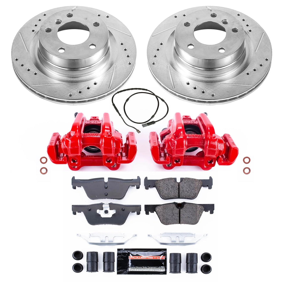 Z23 Evolution Power Stop KC6656 Rear Brake Caliper Kit-Brake Rotors, Carbon-Fiber Ceramic Brake Pads, Calipers