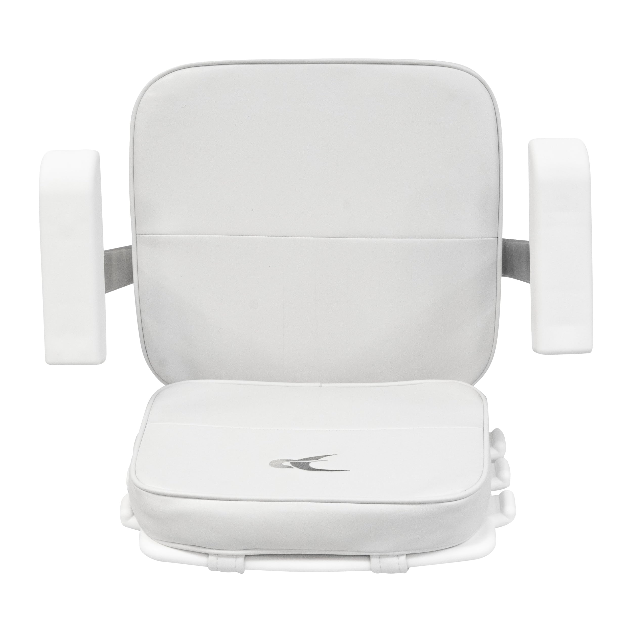 8WD562-3-710 Wise Ladder Back Helm Chair with Arm Rests, Cushions and Mounting Plate, White, Offshore