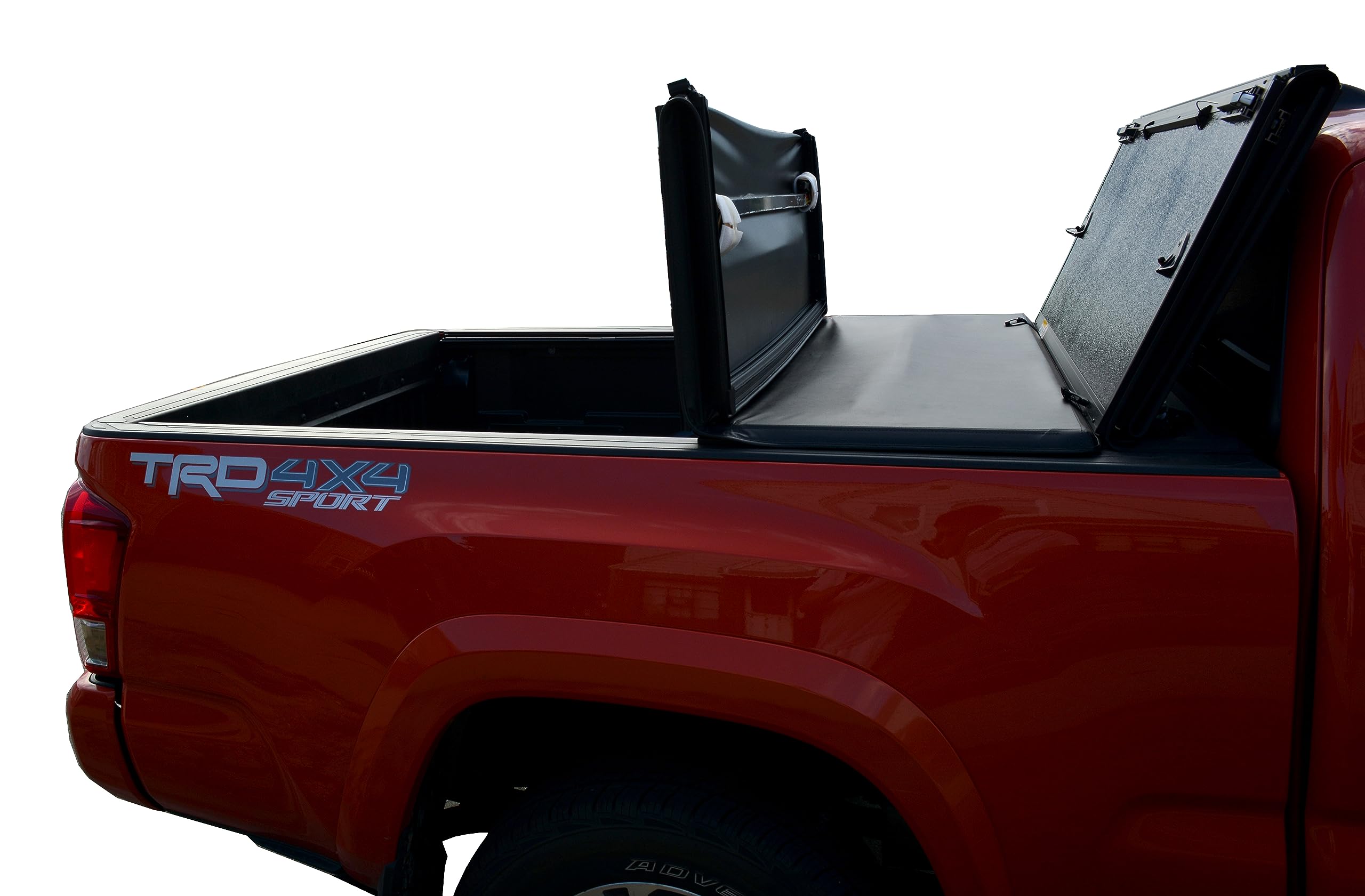 Premier Black Horse Soft Trifold Truck Bed Tonneau Cover Compatible with 2014-2023 Toyota Tundra 5.7ft Bed-PRS-TO10