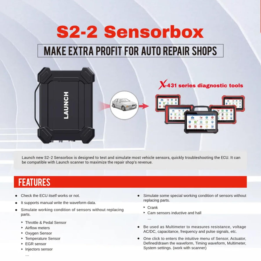 X431 LAUNCH Sensor Simulator and Tester 2 Channels Digital S2-2 Sensorbox