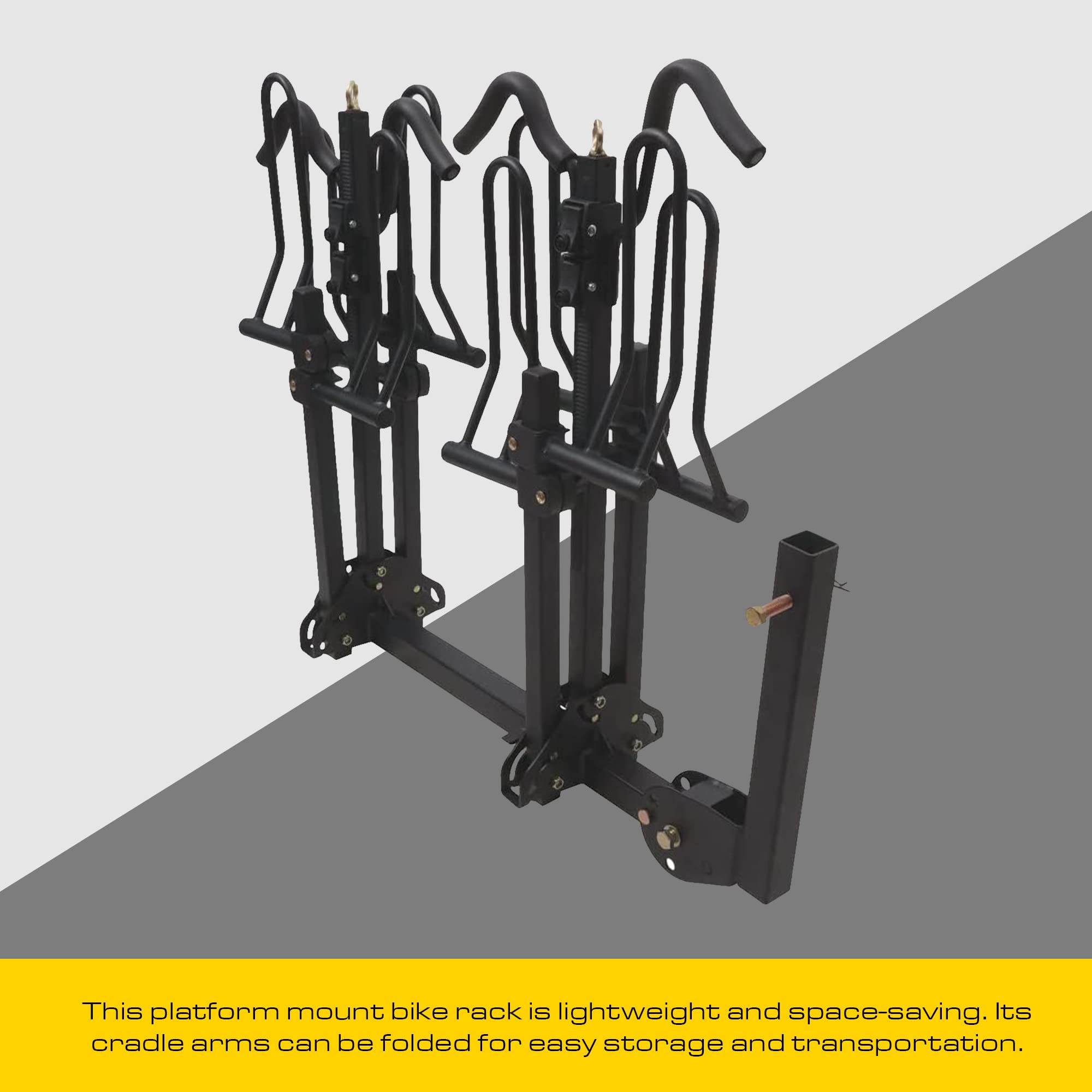 Stromberg Carlson BC-204 Platform Mount Heavy Duty Bike Rack – Folding Hitch Carrier for 4 Bikes, Fits 2" Hitch Receiver, Durable Transport Solution, Compatible with Cars, SUVs, Truck and Trailer